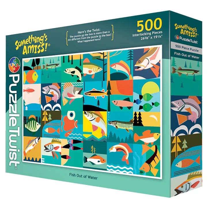 Box of a 500-piece fish-themed puzzle