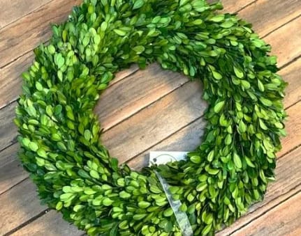 Preserved Boxwood Wreath - Embrace the enduring beauty of natural green boxwood, preserved to create a lasting wreath for your home decor. Its fresh feel and appearance will inspire and uplift. Transform your interior with our popular sizes for decorating use. Available in two separate sizes and as a set of three.