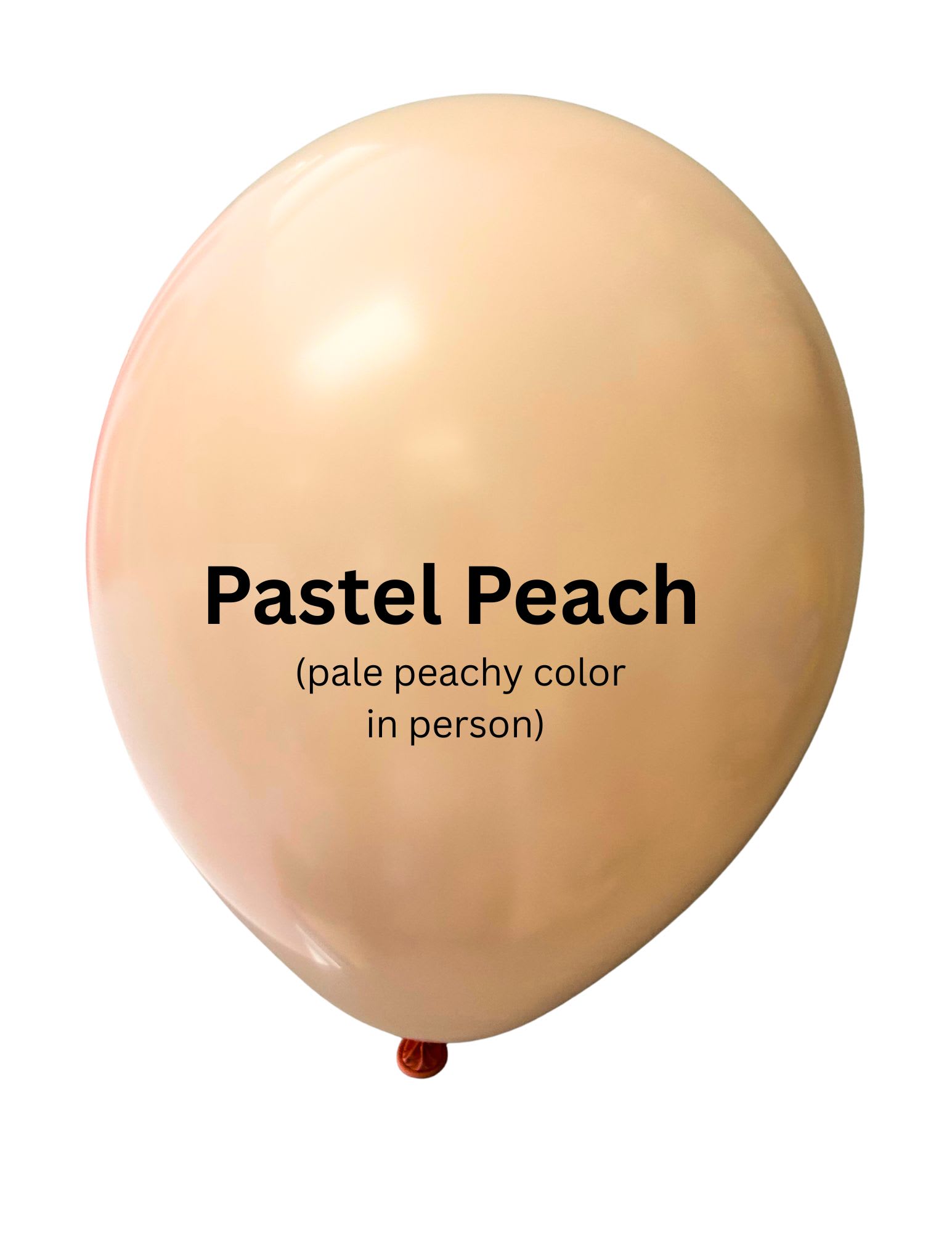 Single pastel peach balloon with printed text