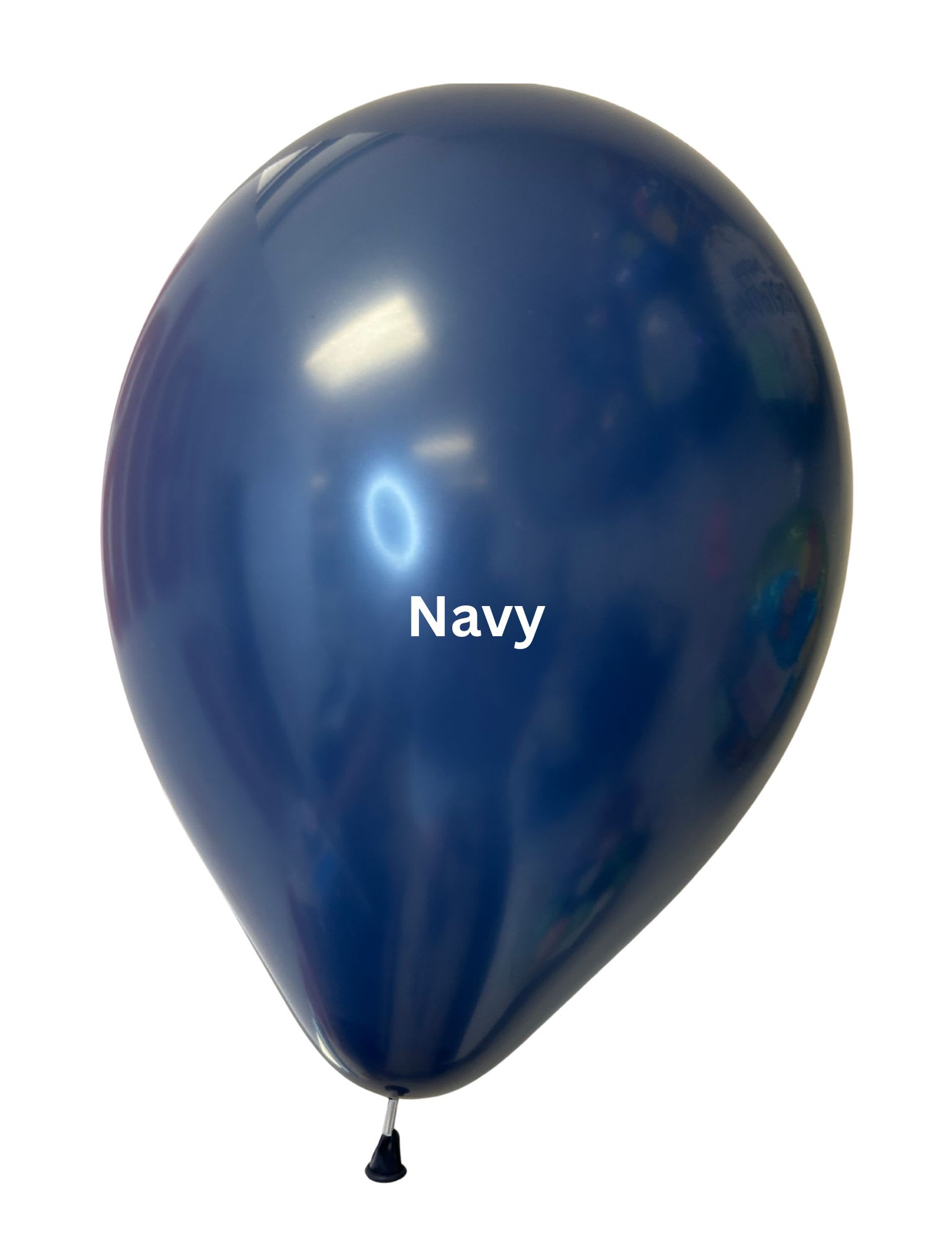 Single navy blue balloon on a white background
