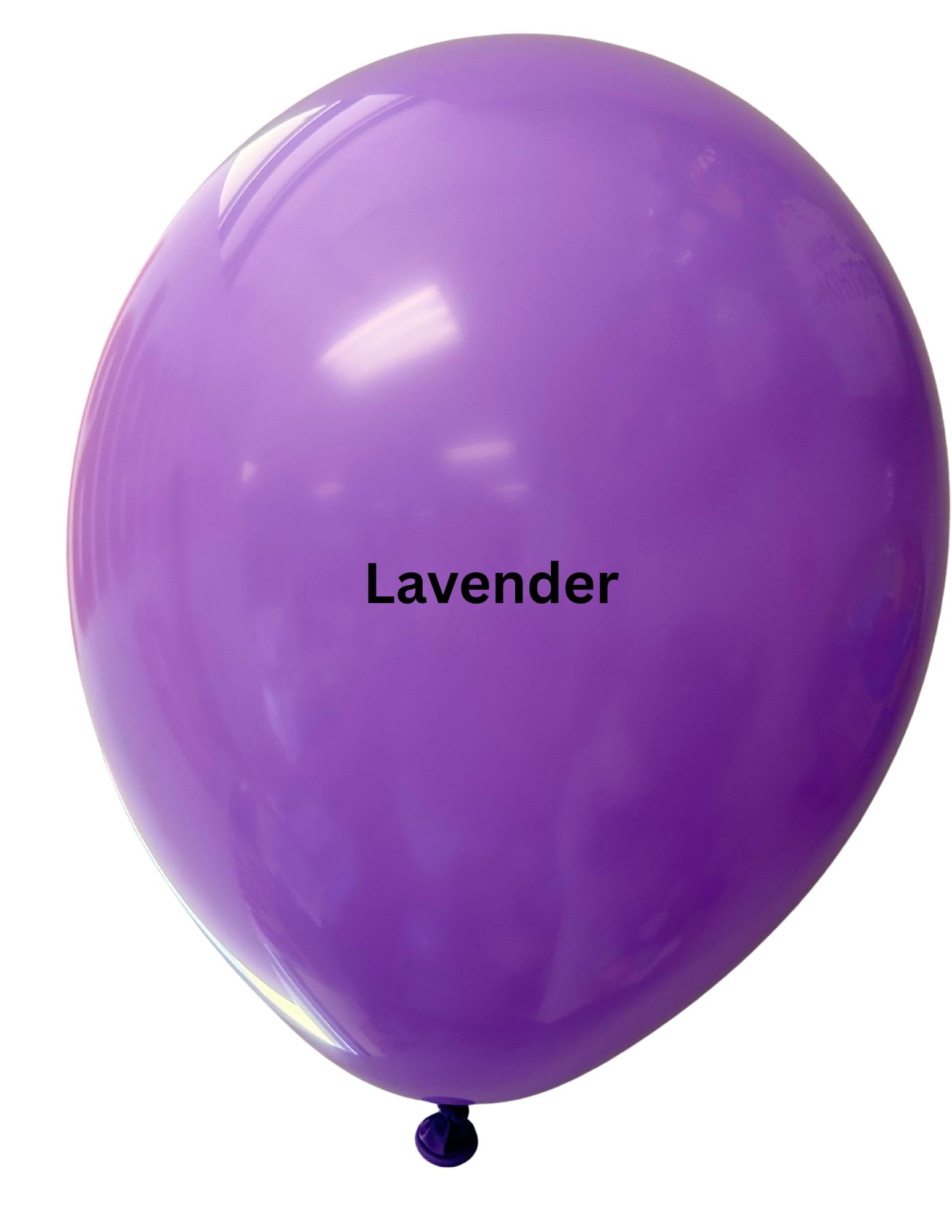 Single lavender balloon with printed text