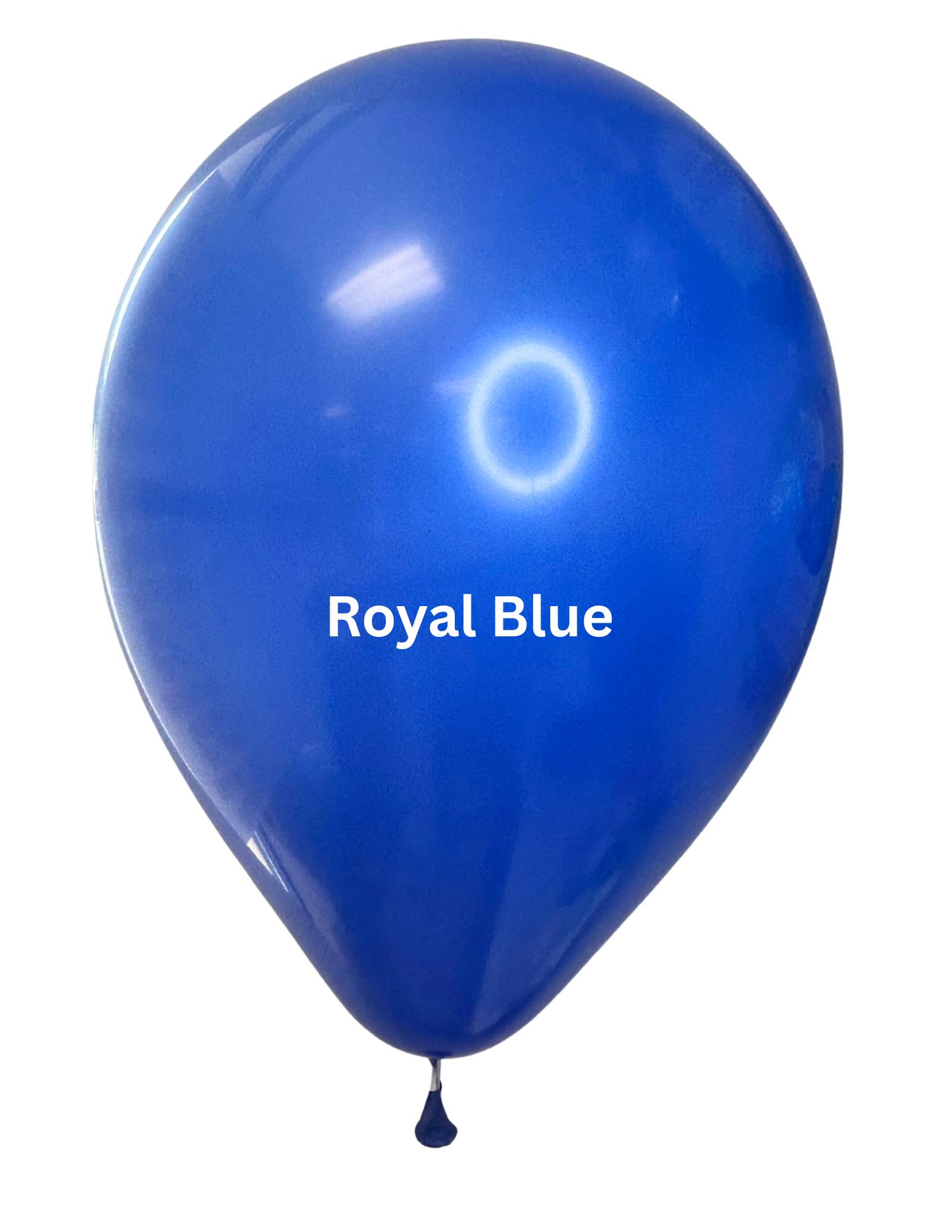 Single royal blue balloon on a white background