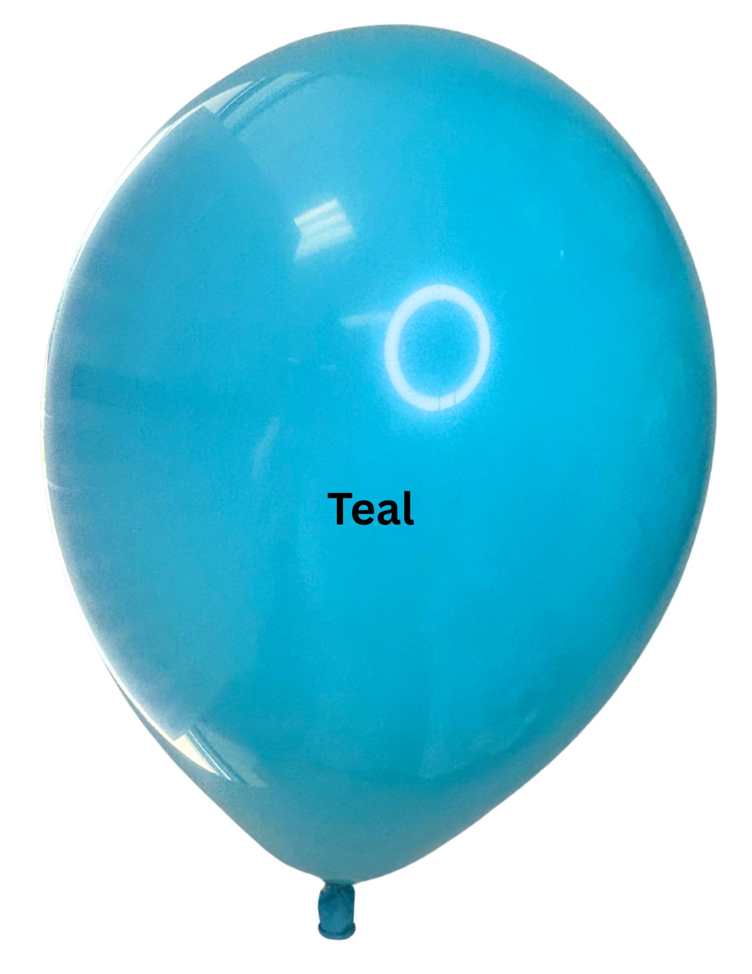Single teal balloon with a tied end