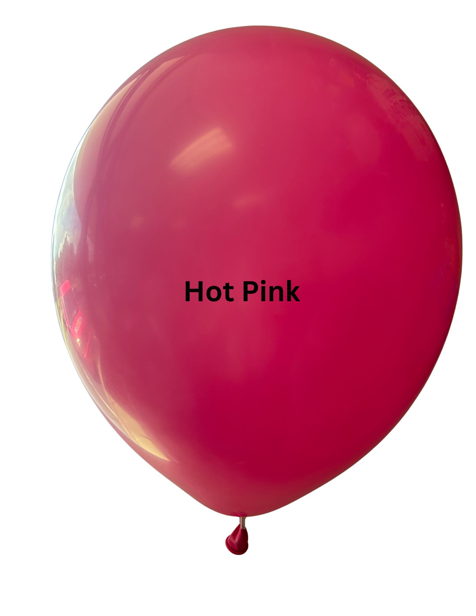 Hot pink balloon with the words Hot Pink printed on it