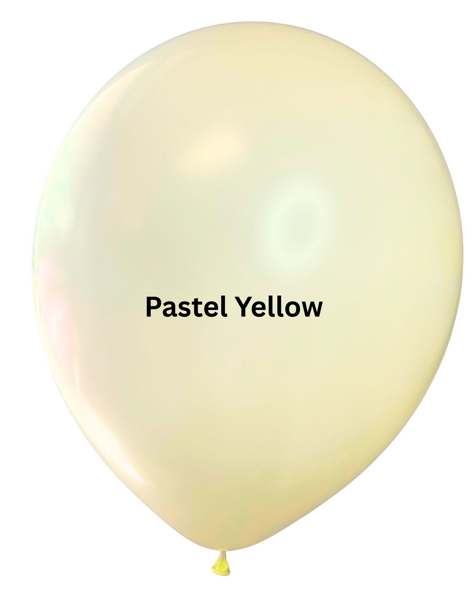 Pastel yellow balloon with the words "Pastel Yellow" printed on it