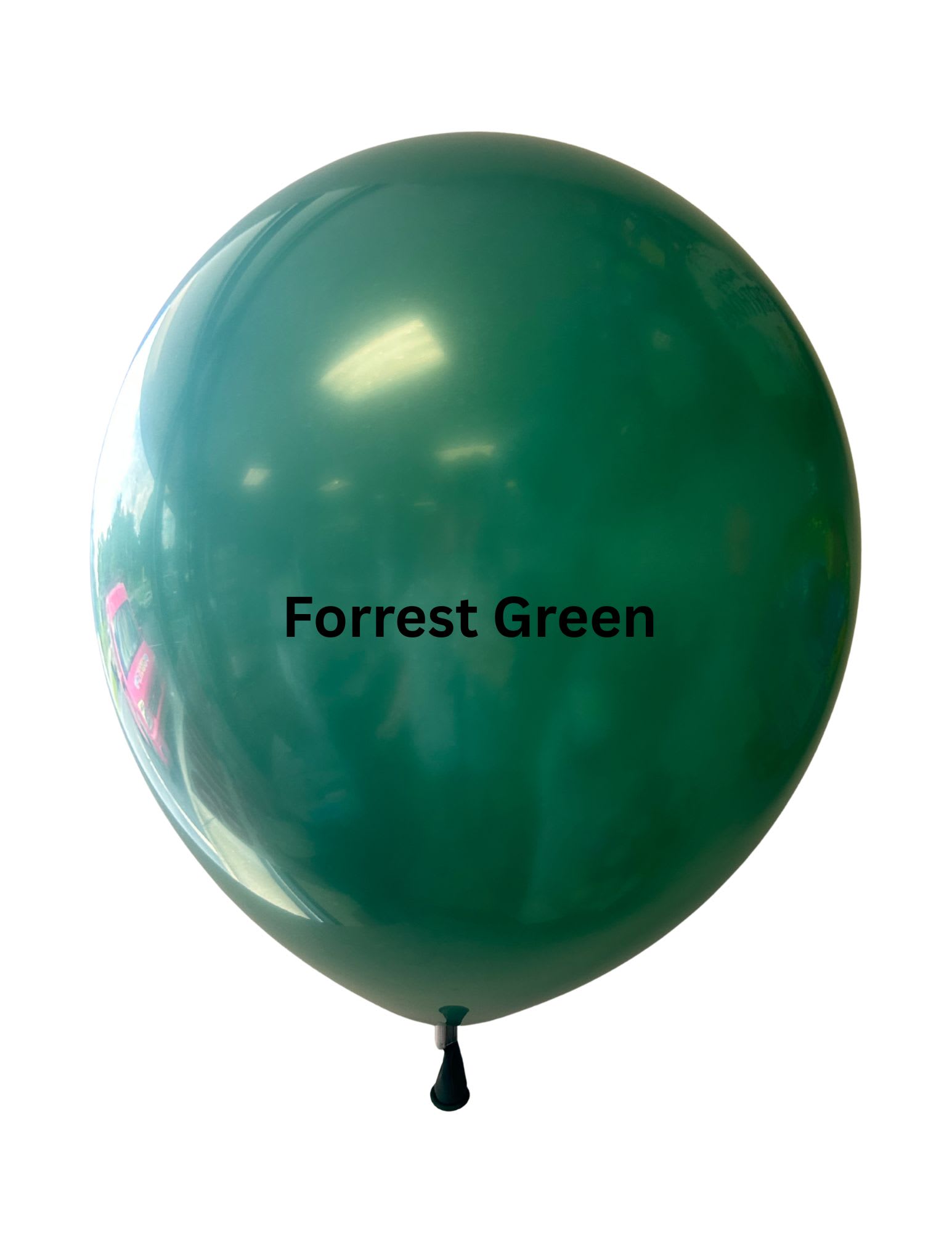 Single dark green balloon with "Forrest Green" text