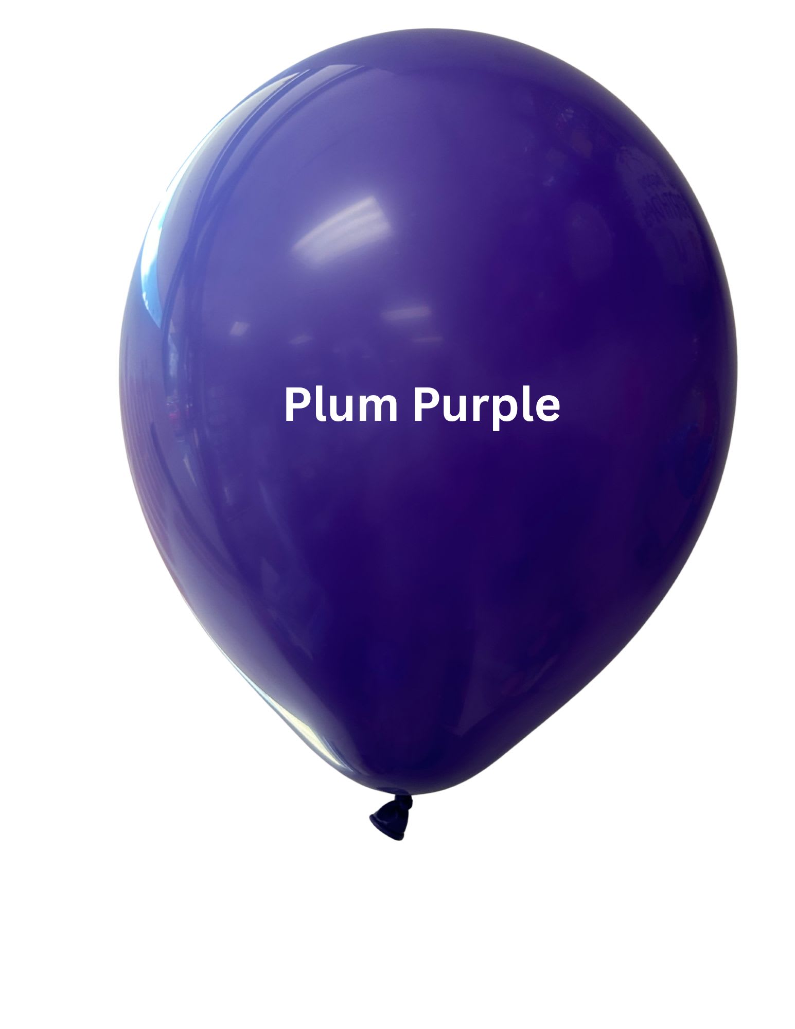A single plum purple balloon on a white background