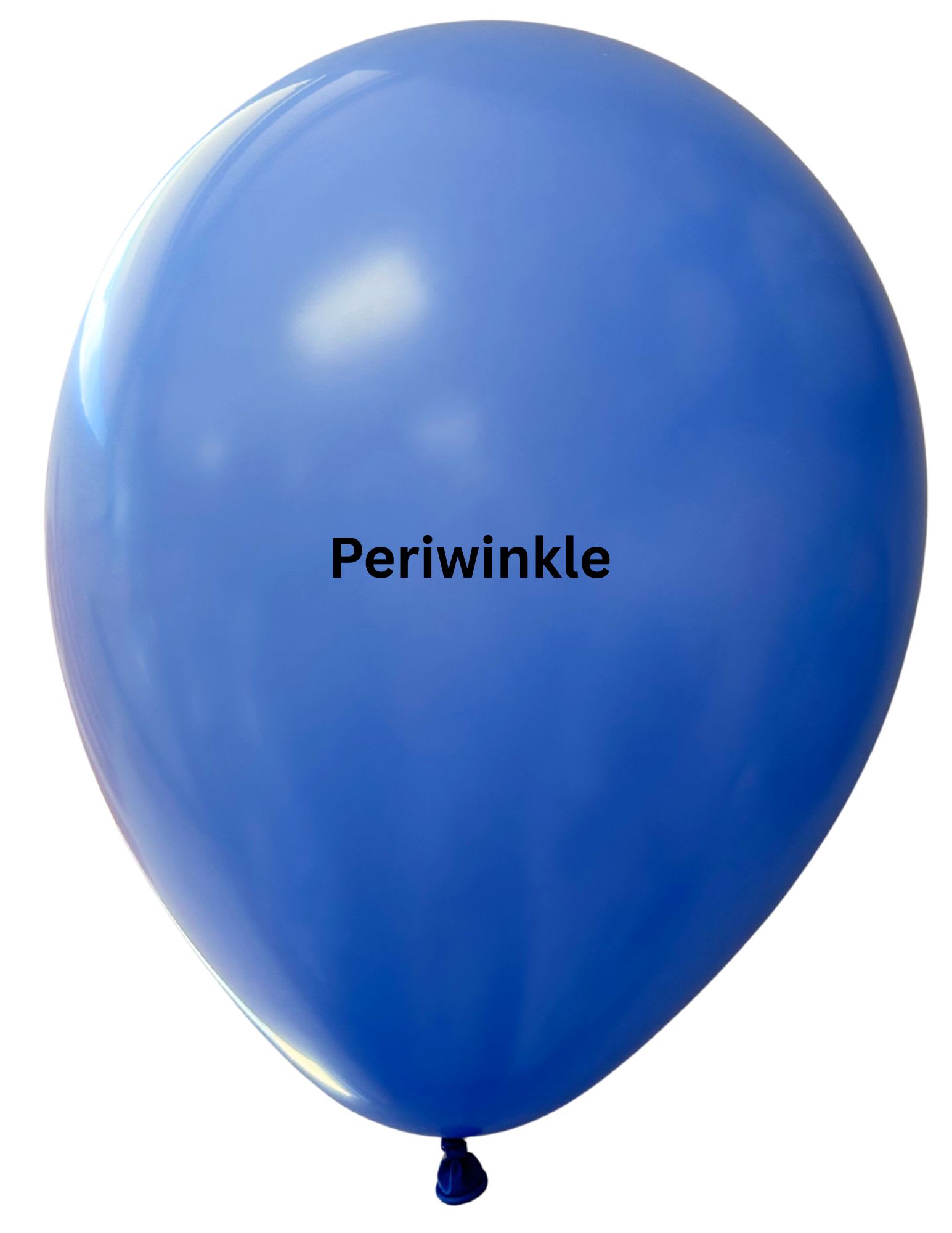 Blue balloon labeled Periwinkle on a white background