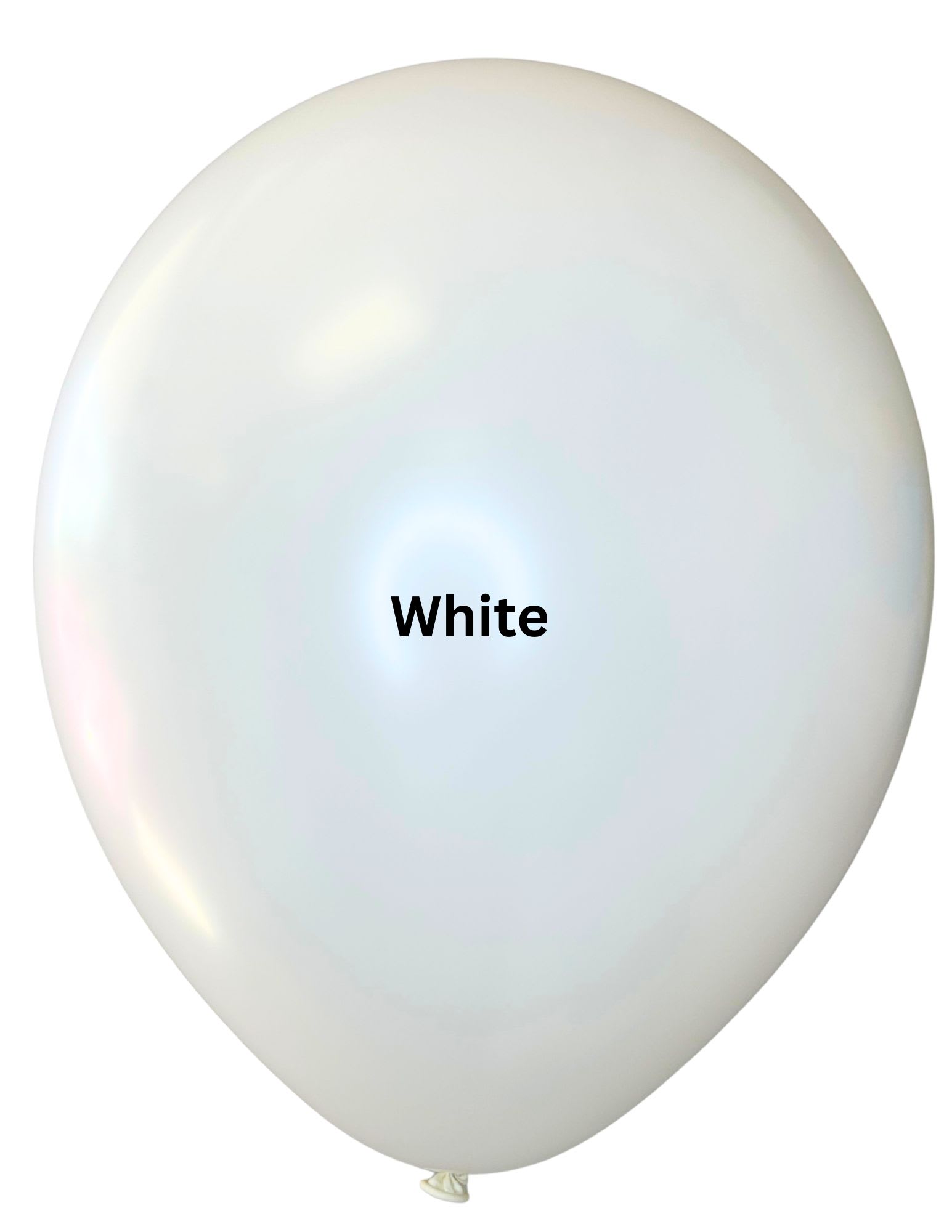 White balloon with the word "White" printed on it