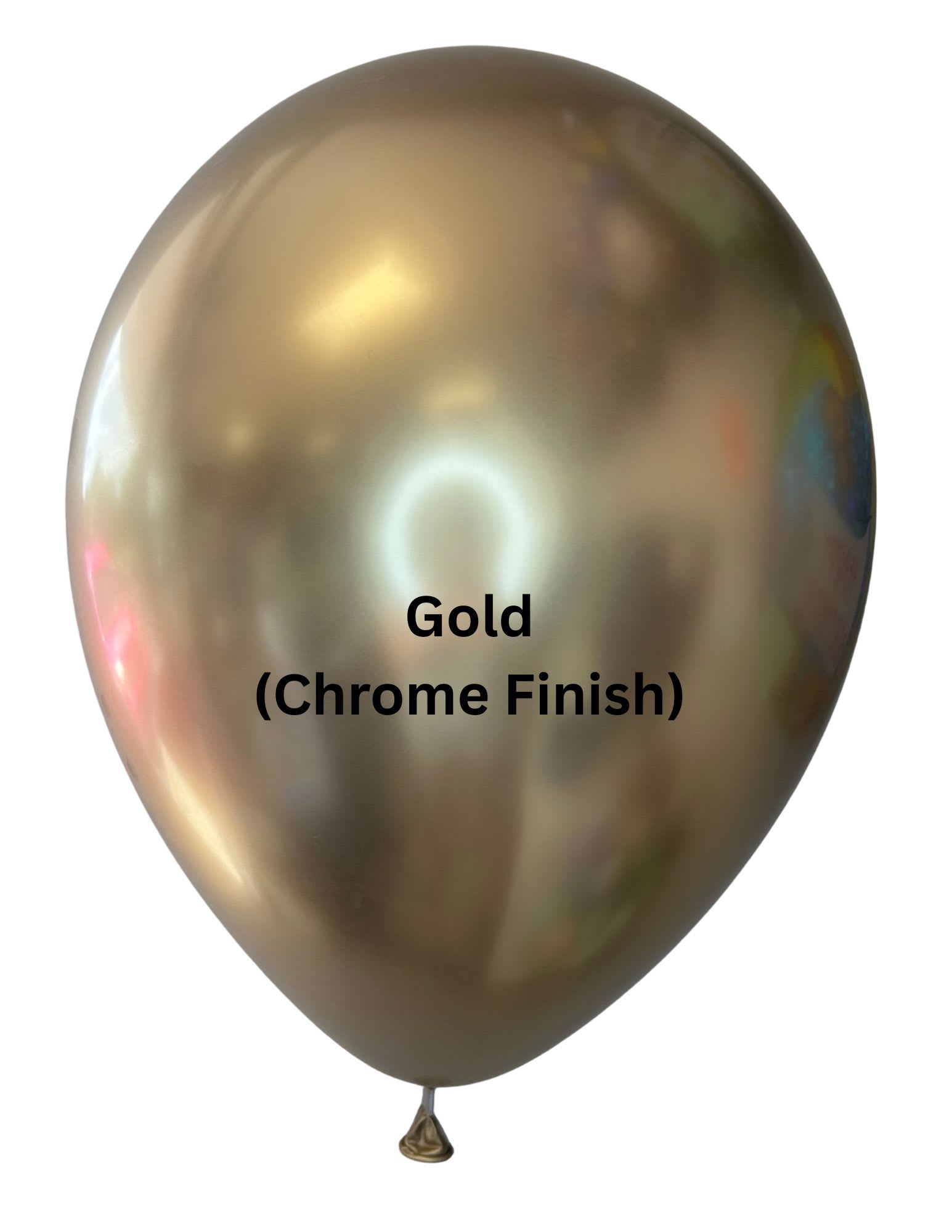 Gold chrome balloon with a reflective finish