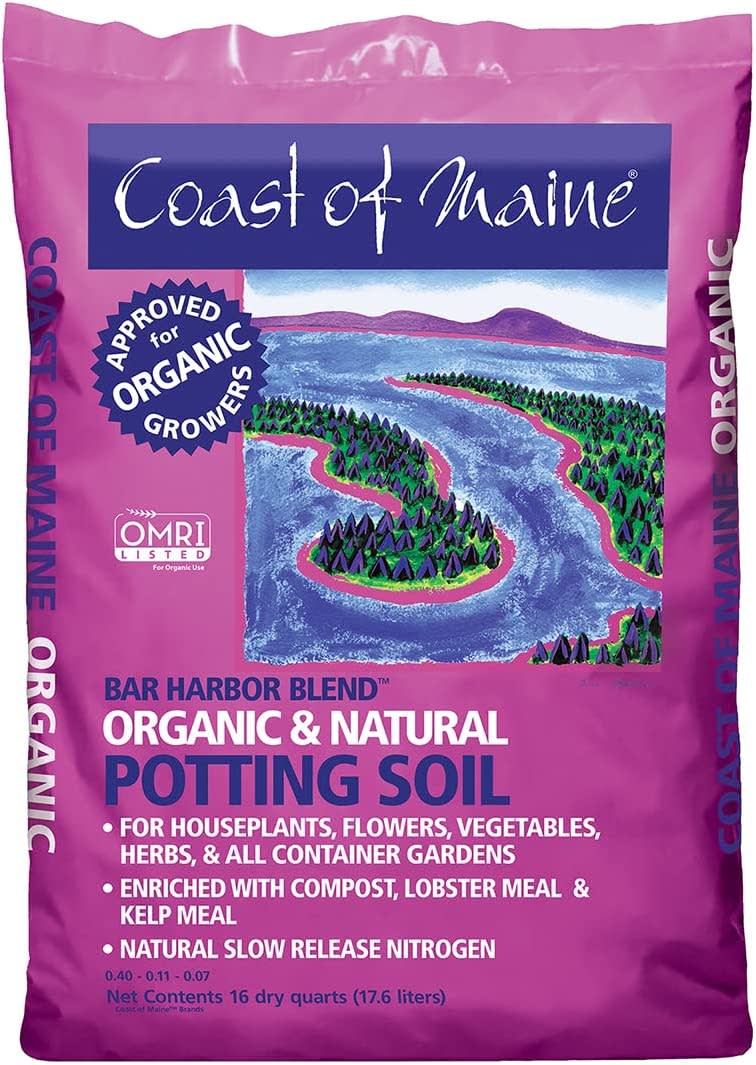 Bag of Coast of Maine organic potting soil