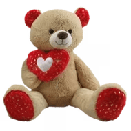 Teddy bear holding a red heart