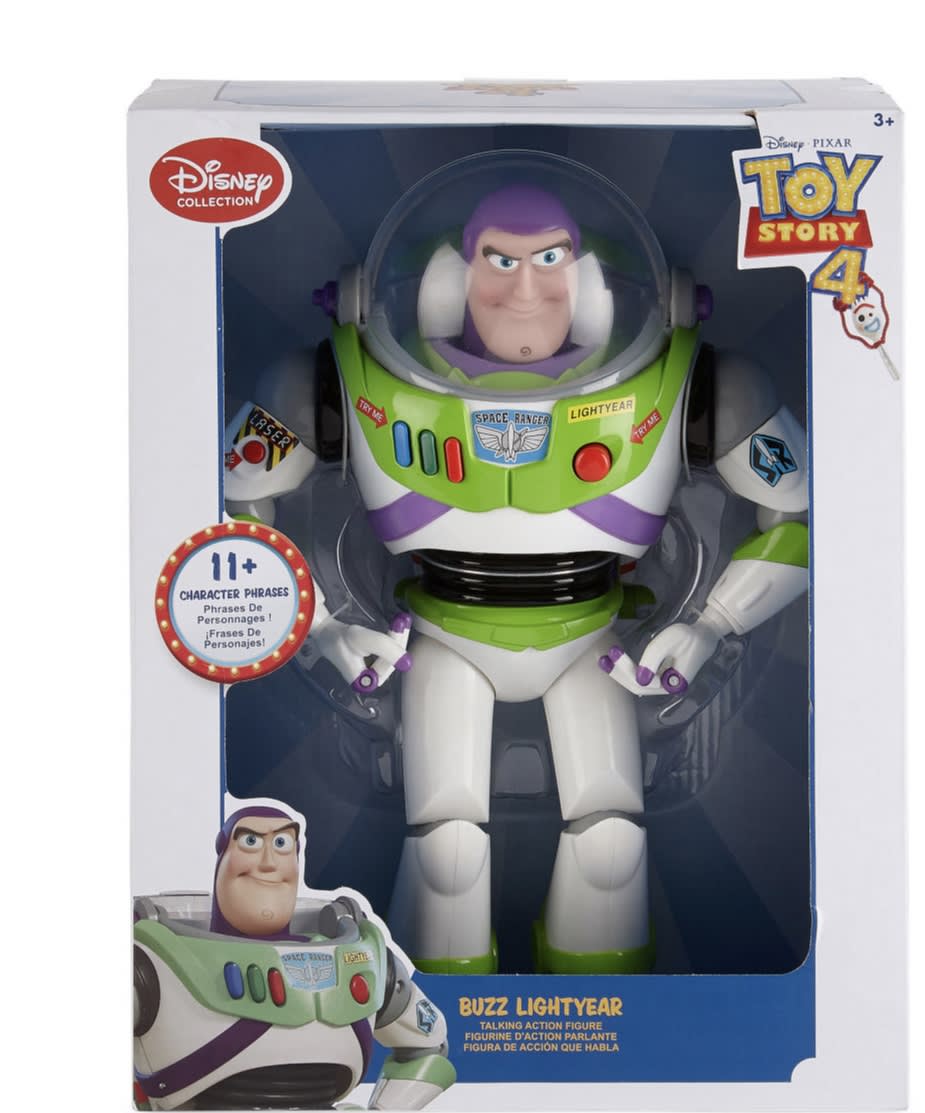 Buzz Lightyear action figure in a Toy Story 4 box