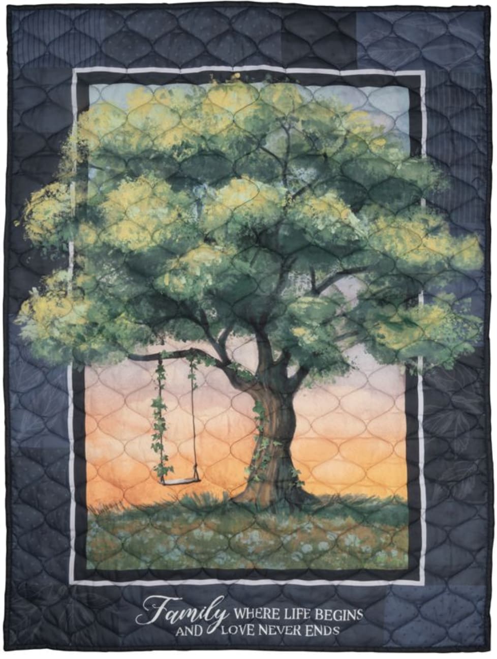 Family Tree Quilt - Looking for a Family Remembrance Quilt? This Family Tree quilt is the perfect item. Approximately 37"x52"  "Family. Where Life Begins and Love Never Ends"