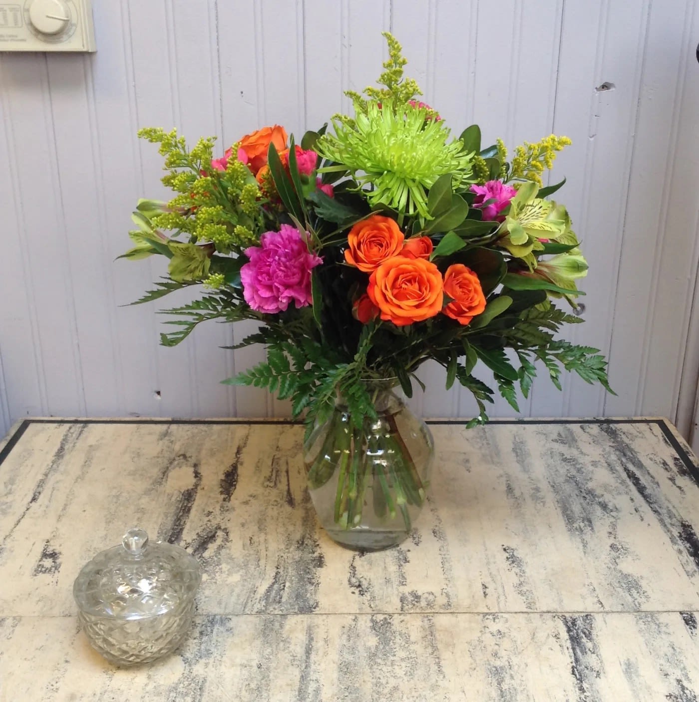 Sweet Blossoms - "Sweet Blossoms" is a beautiful, bright and summery arrangement that features bold pinks and vibrant oranges.  
