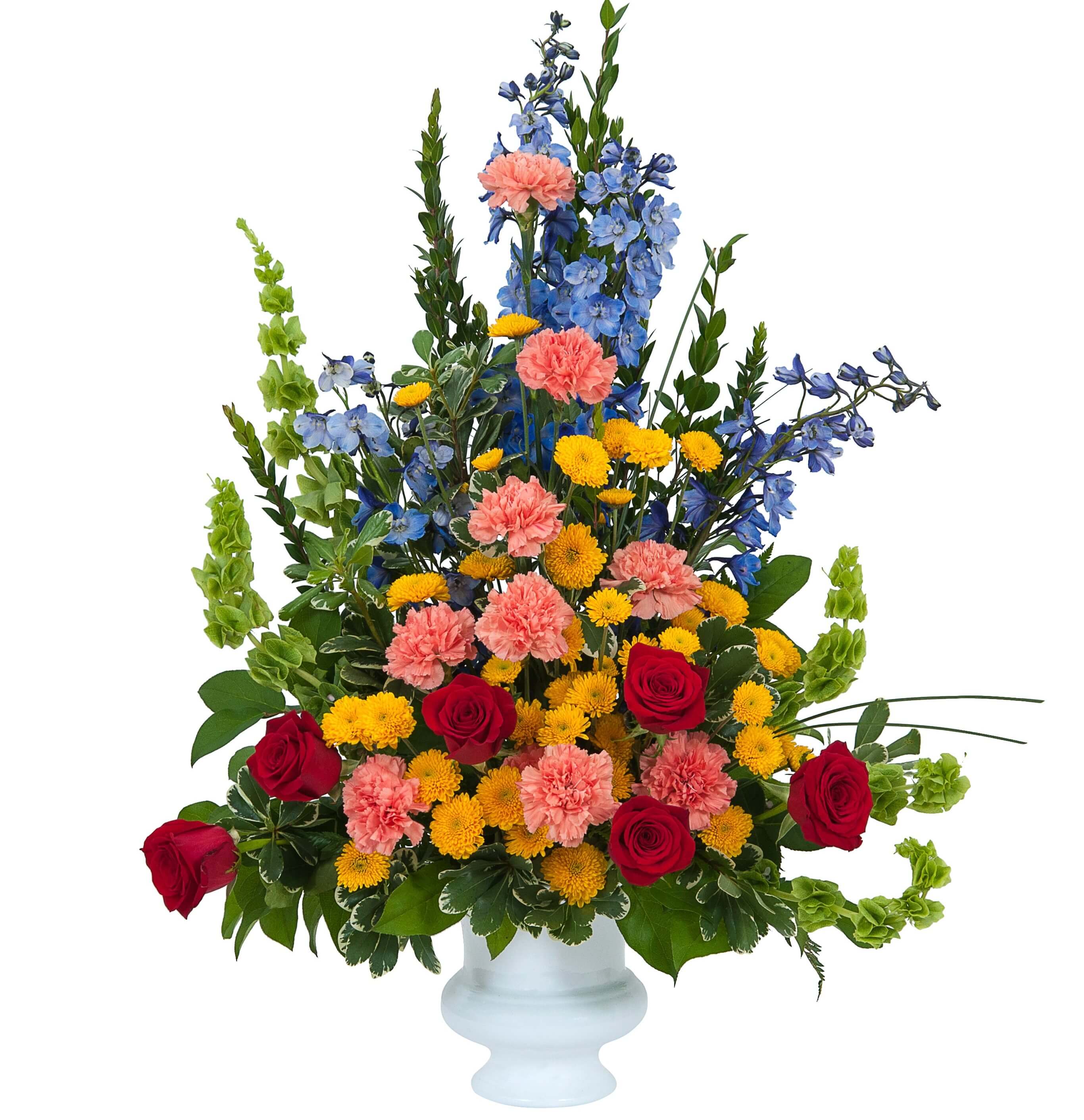 Celebration Tribute  - A bright array of flowers combines to make a beautiful tribute.
