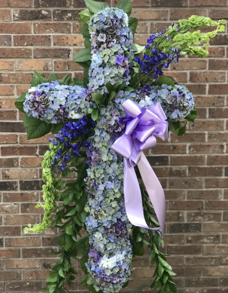 Sympathy Cross - A beautiful sentiment to express your condolences. Please request color combination of your choice in the special instruction field. We will try our best to honor your request of color.  