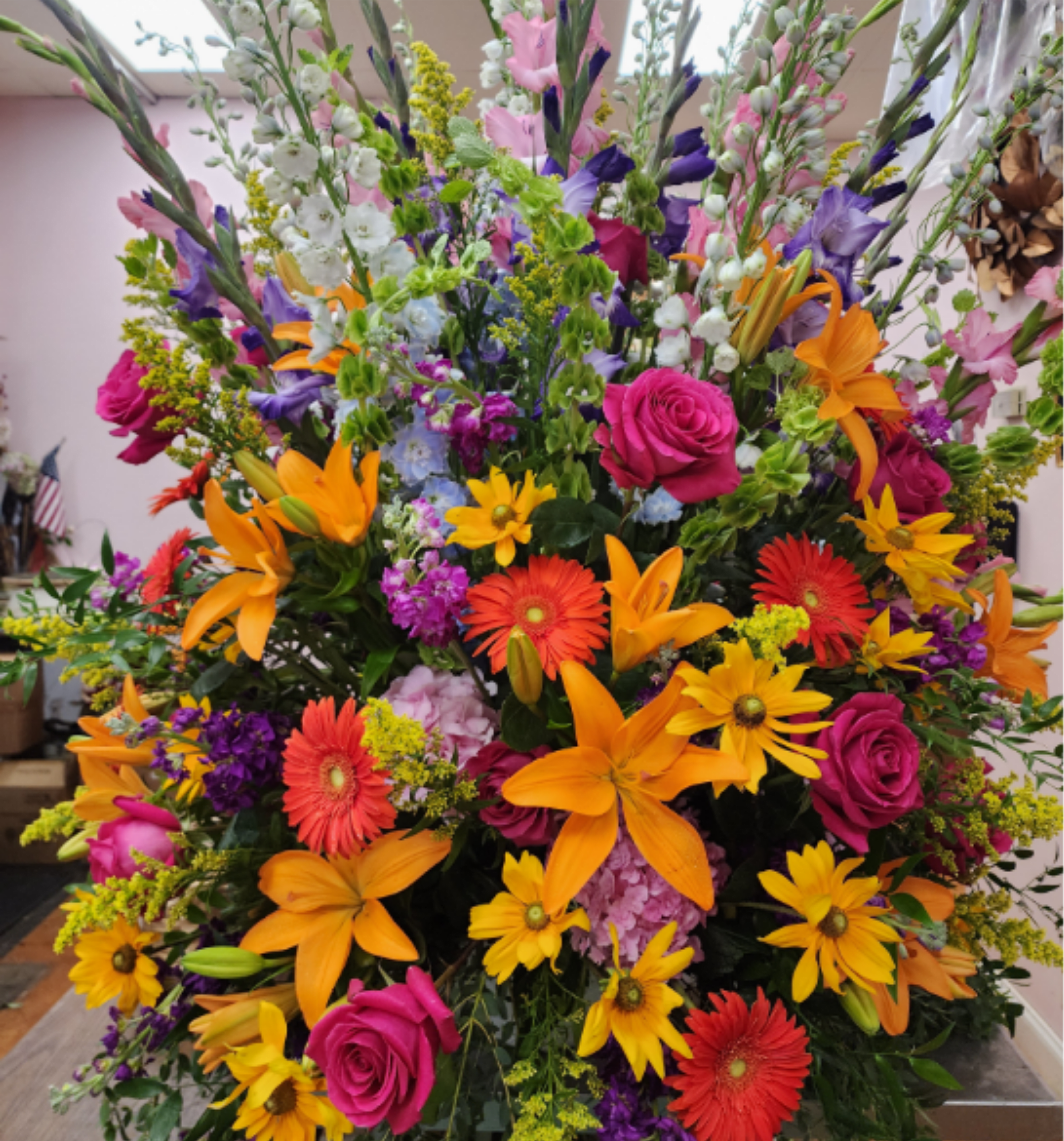 "Summer Meadows" Sympathy Spray - A large summer sympathy spray