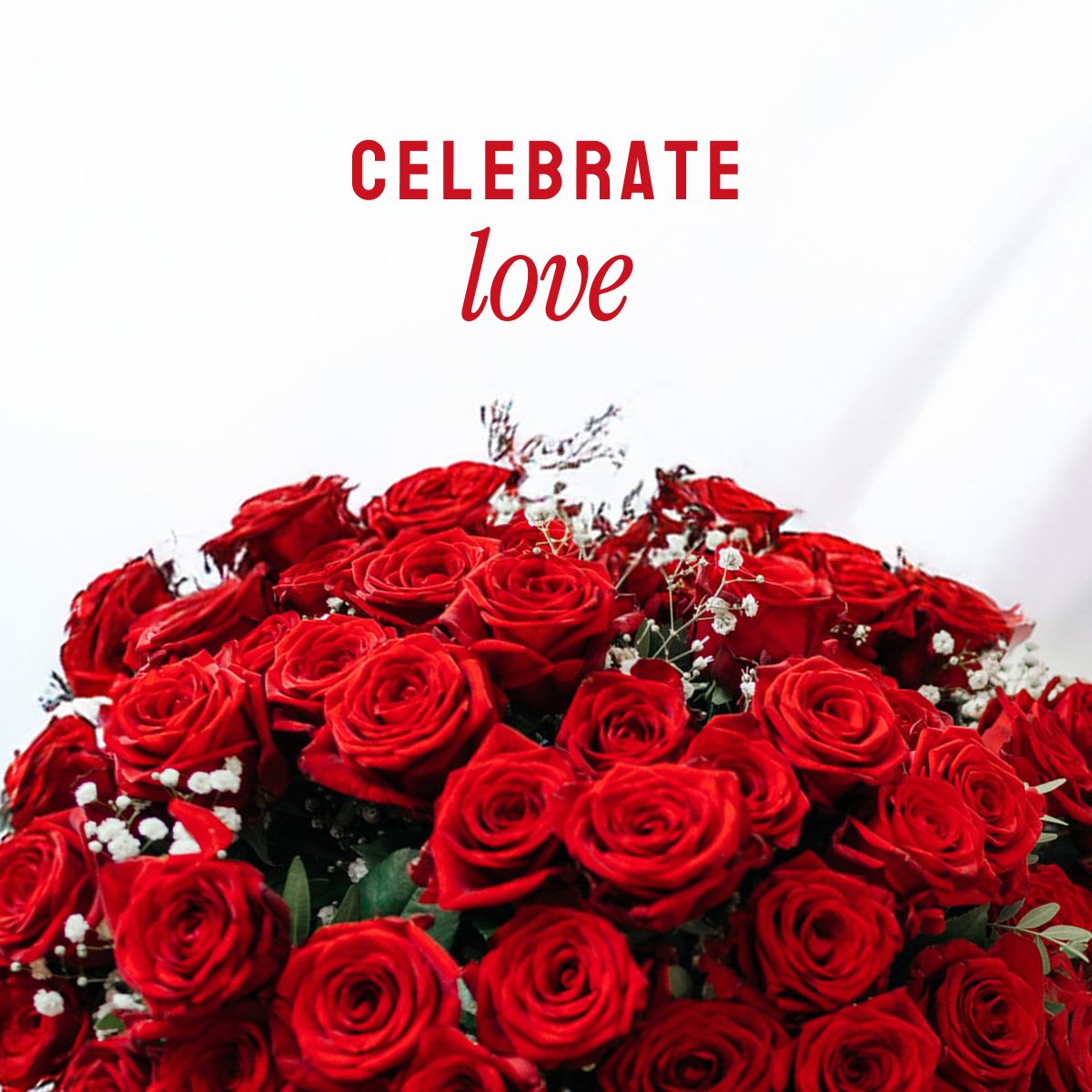 E-Gift Card - Valentine’s Day - Give the person you love the freedom to choose: this digital Valentine's Day gift card lets them browse and order beautiful flower arrangements, bouquets, and thoughtful gifts from our shop. Perfect for Valentine's Day or any romantic moment, it promises the classic impact of red roses-so she'll feel cherished whether she picks a lush rose bouquet, a mixed arrangement with white accents, or a seasonal surprise.  They can use the e-gift to select roses, mixed blooms with baby's breath, greenery accents, and complementary gifts like vases or keepsakes, then schedule delivery for the date that matters. The presentation in the product image-dense red roses with white baby's breath and a printed card reading "Celebrate love"-captures the romantic options available and helps them imagine the heartfelt result.  Redeemable online right away, the digital gift card is easy to send instantly or to schedule for later delivery; include a personal message at checkout to make it feel truly theirs. Ideal for partners, secret admirers, or anyone you want to make feel seen and loved, it's the kind of gift that turns choice into a memorable floral moment.