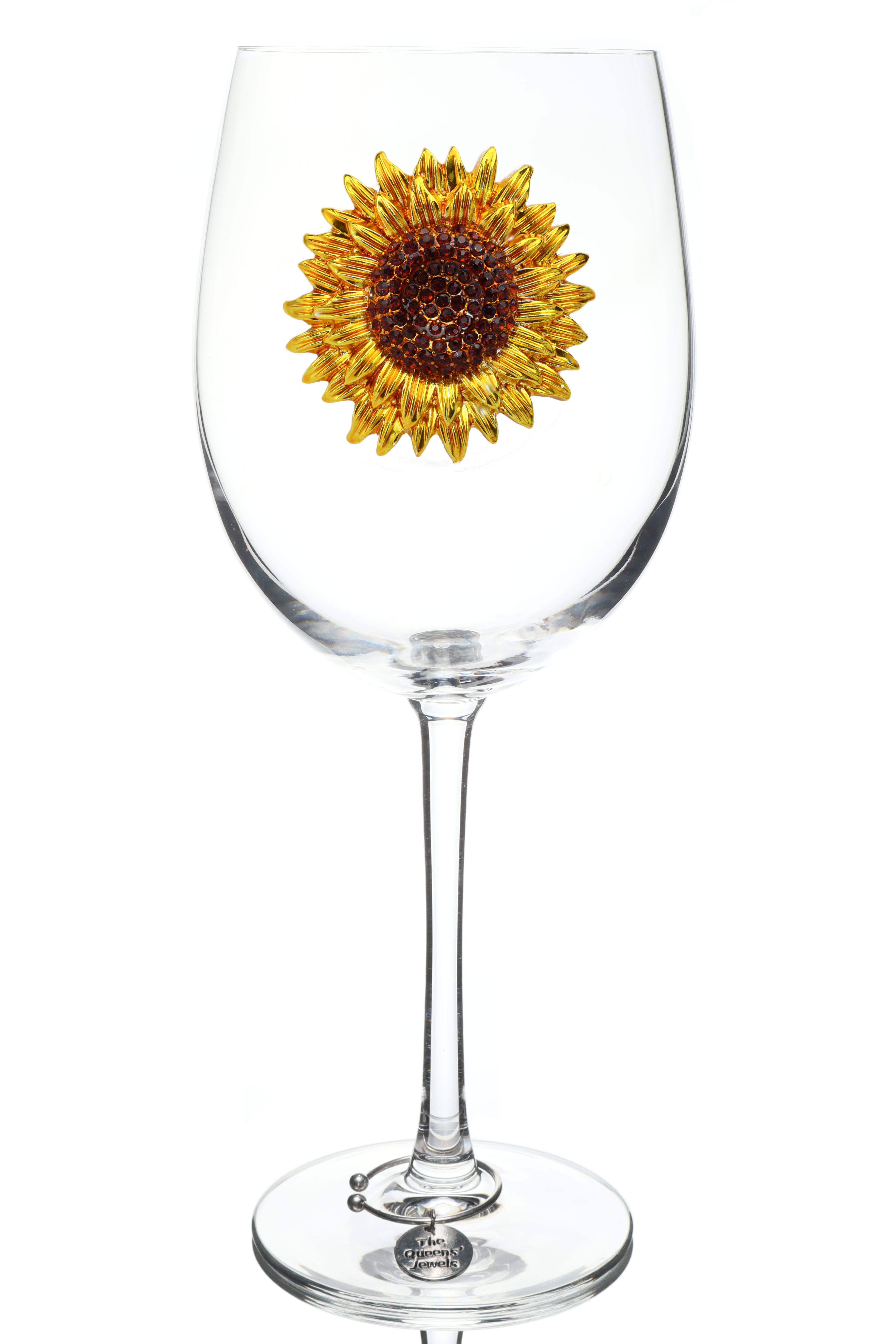 Sunflower Jeweled Glassware - IMAGINE DRINKING FROM THE MOST UNIQUE JEWELED WINE GLASS AT YOUR NEXT PARTY OR EVENT – These decorative wine glasses are sure to enhance the enjoyment of your next glass of wine or favorite cocktail.