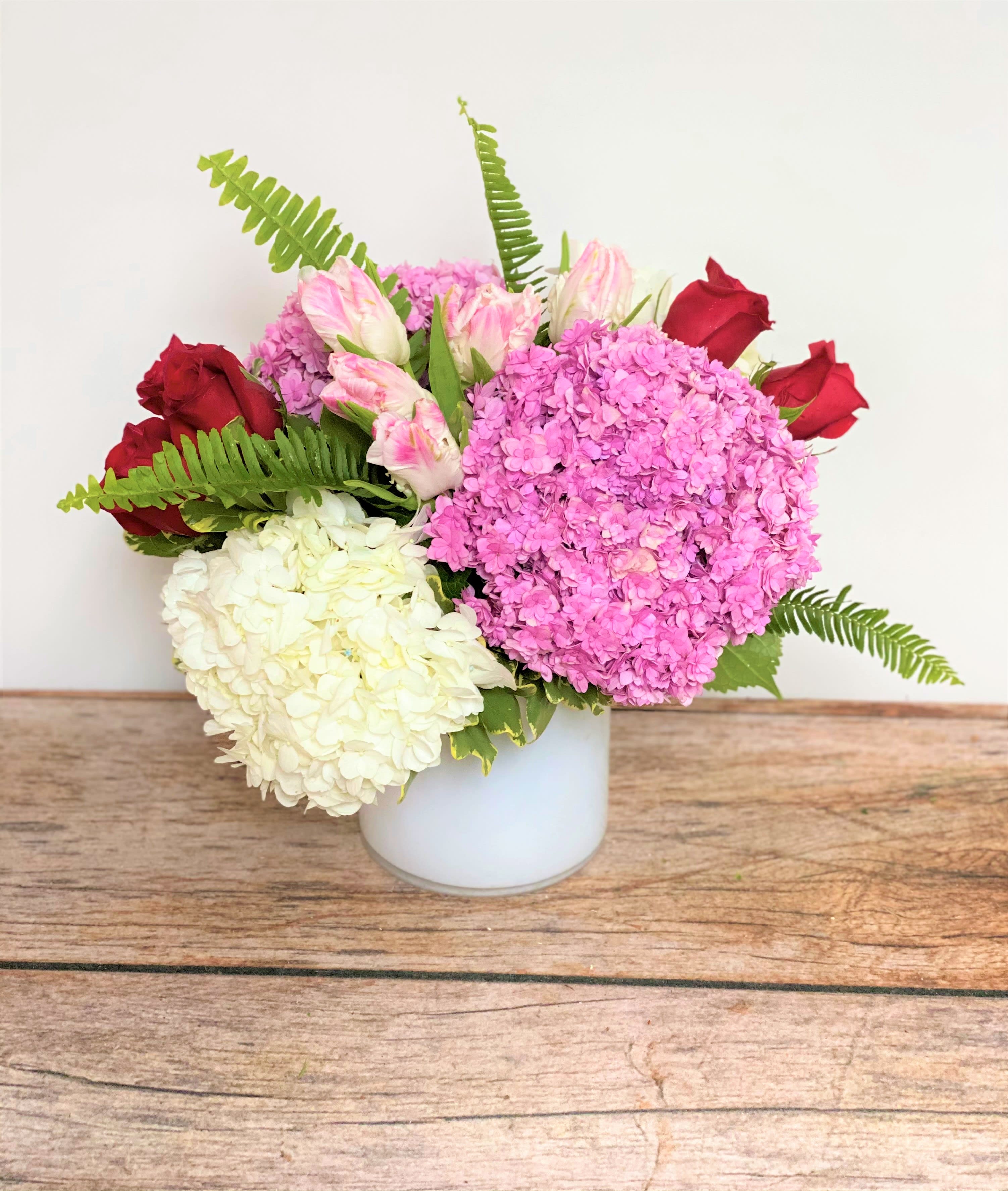 Love Storie - A whimsical display of the season's favorite color palette.