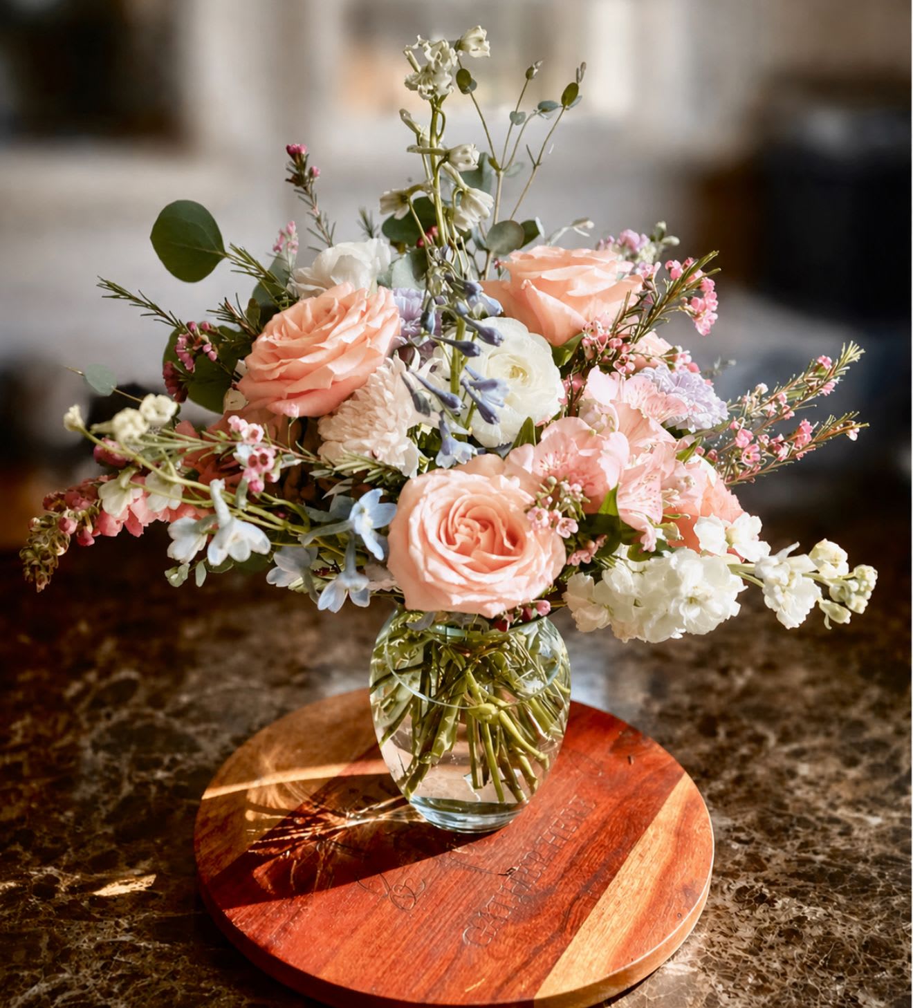 The Present - Whether it’s a birthday, a heartfelt thank-you, or simply a gesture of love, The Present delivers beauty with intention. Its balanced palette and elegant styling make it versatile—perfect for brightening a home, honoring a meaningful occasion, or surprising someone just because