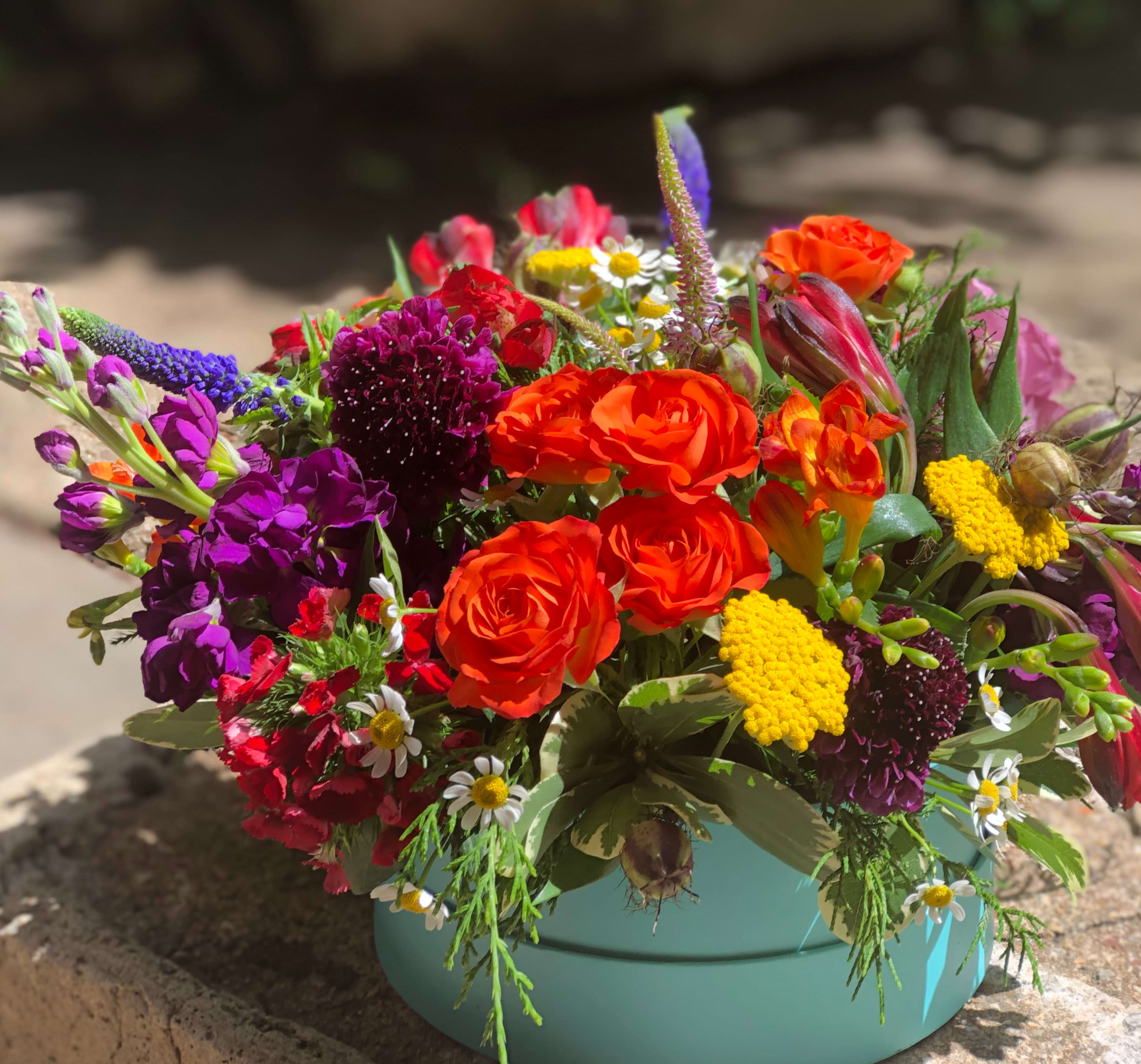 Wild Flowers Vivid Summer collection - A seasonal bright collection of blossoms with few other interesting elements. Upgrades provide larger canopy and more stems. Please note holder may vary.