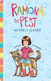 Book cover reading "Ramona the Pest" with a girl and dog illustration