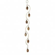 Hanging metal spiral with small lanterns