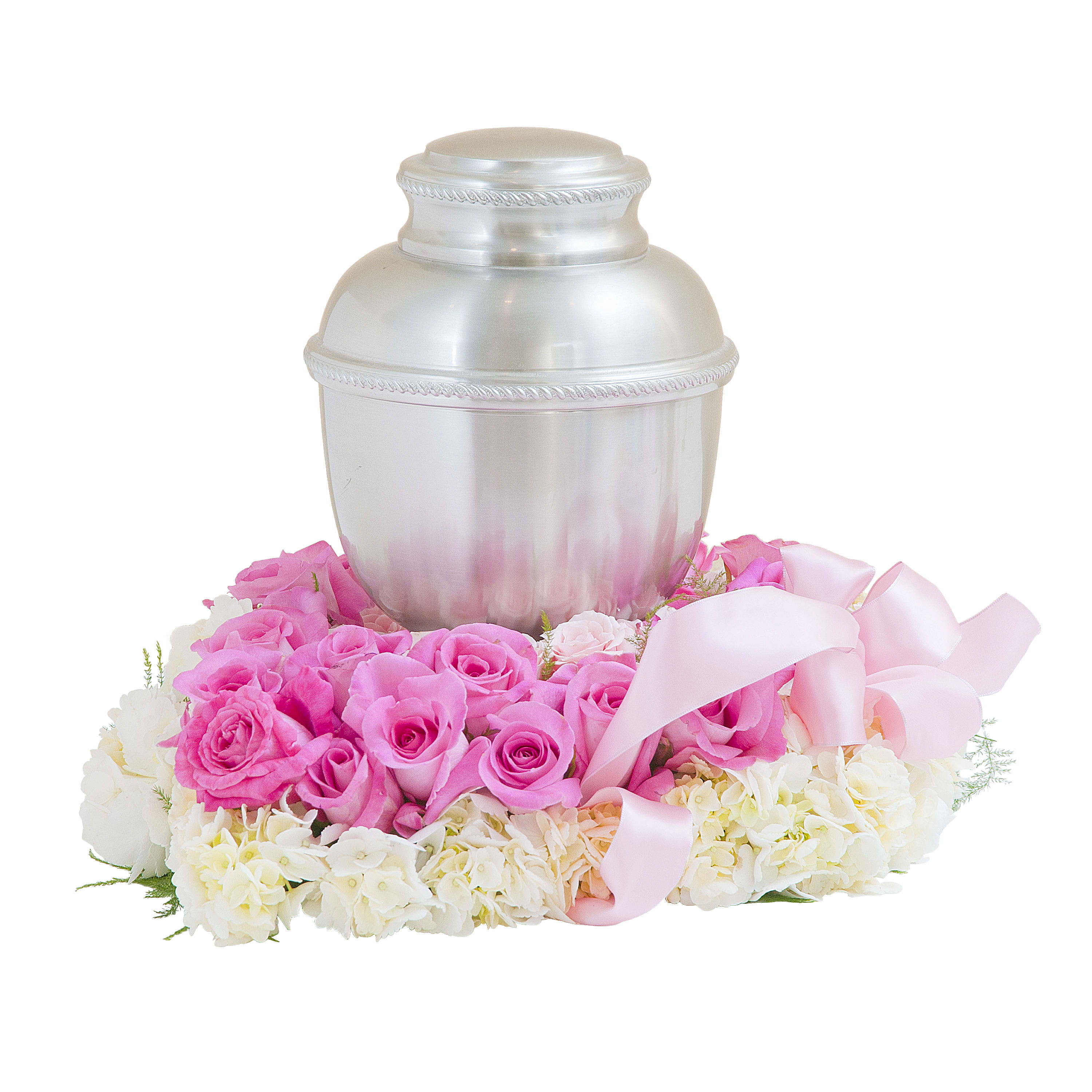 Precious Heart Surround - Pink, pretty and precious blooms provide a perfect bed for this memorial.	Approximately 14" X 14