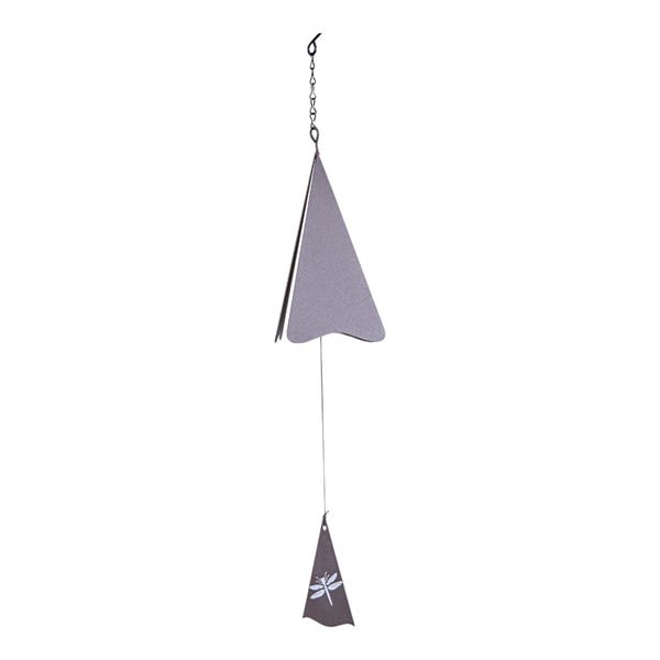 TRIANGLE WIND BELL- BUTTERFLY - A triangle shaped wind chime with dragonfly design on bottom