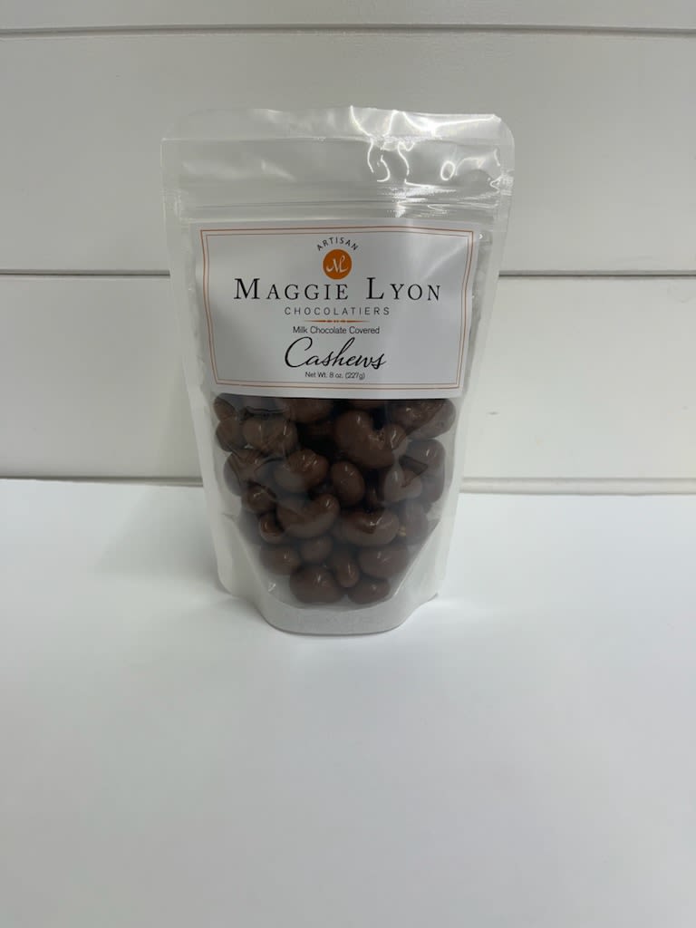 Bag of milk chocolate covered cashews