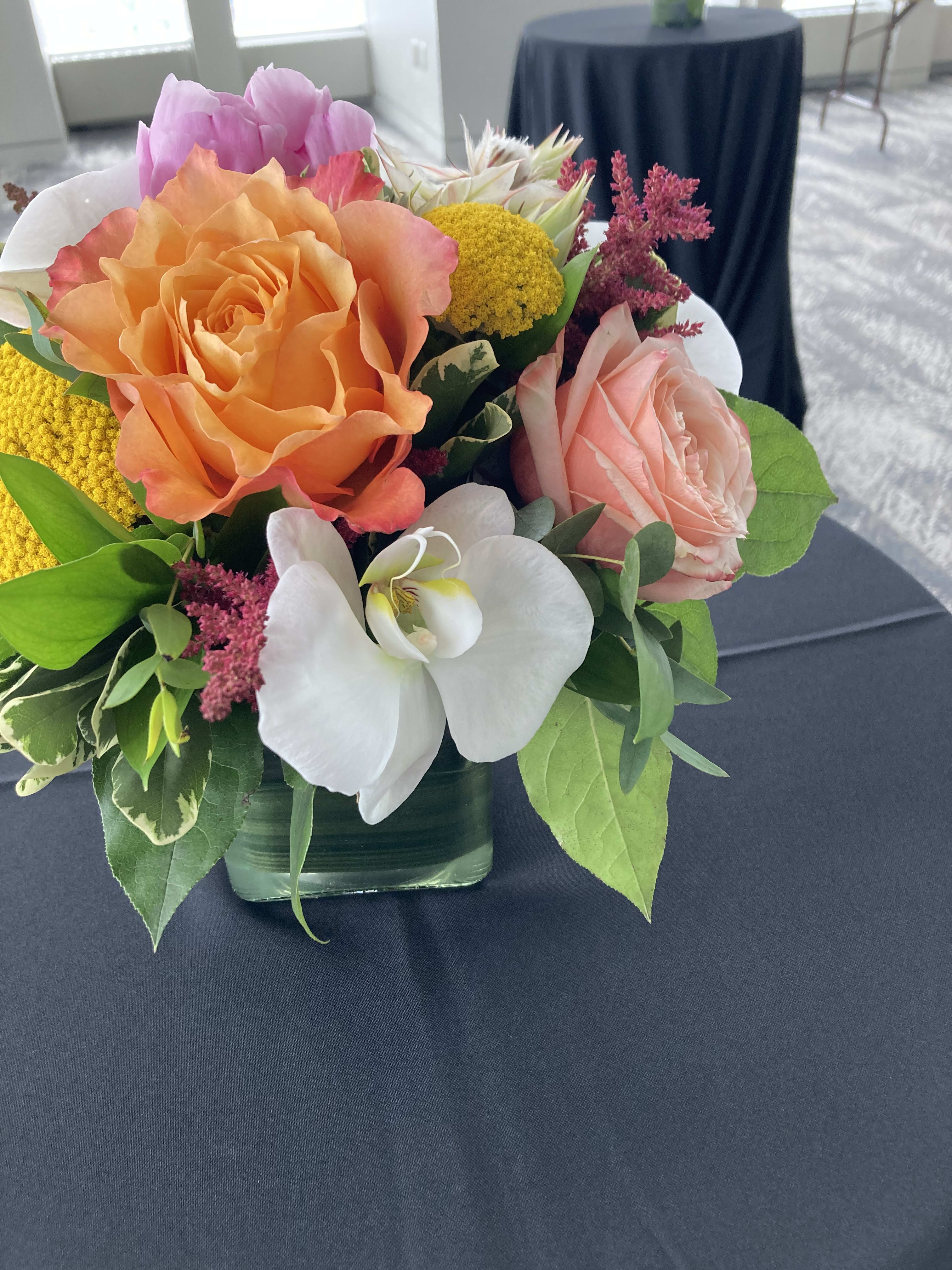Seasonal Classy Collection - Colorful Spring Collection with interesting elements. Upgrades provide larger canopy and more stems. Please note holder may vary. 