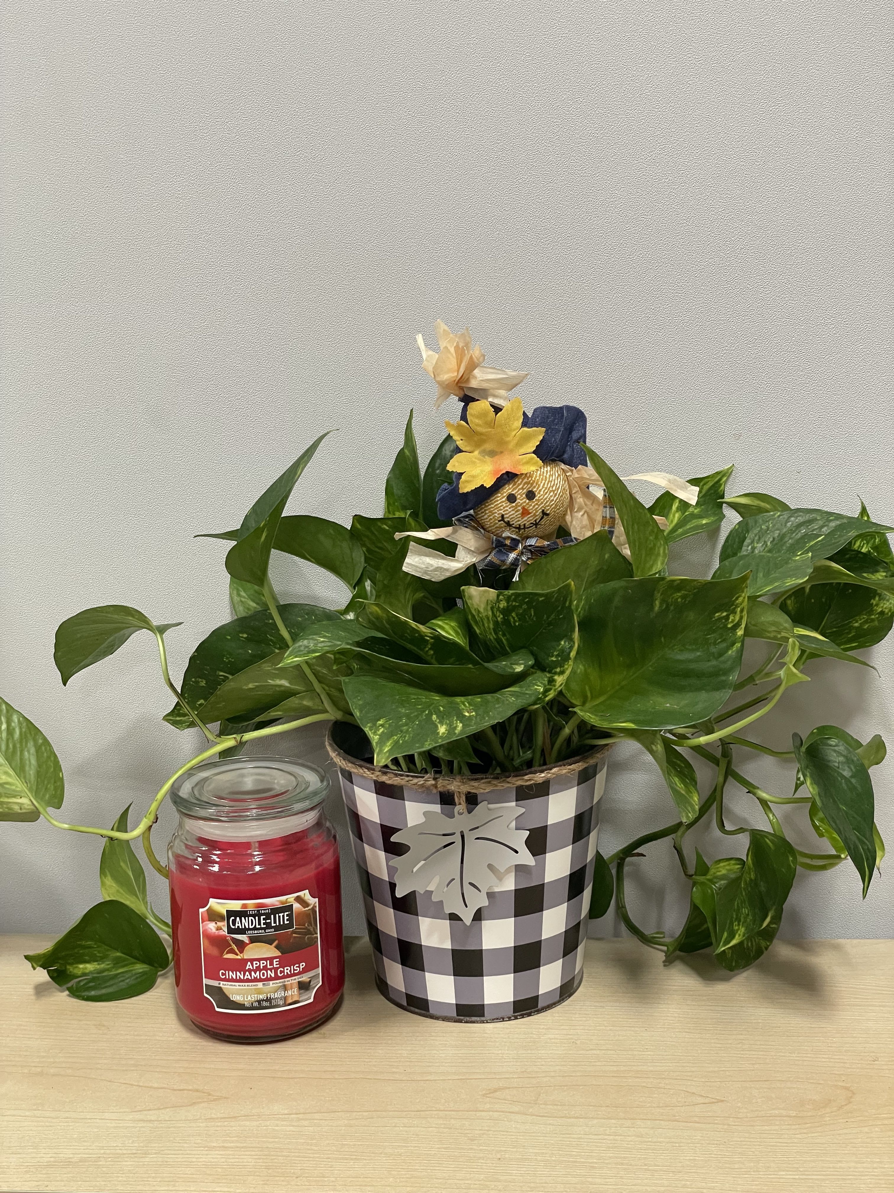 Fall planter &amp; Apple Candle - As shown 