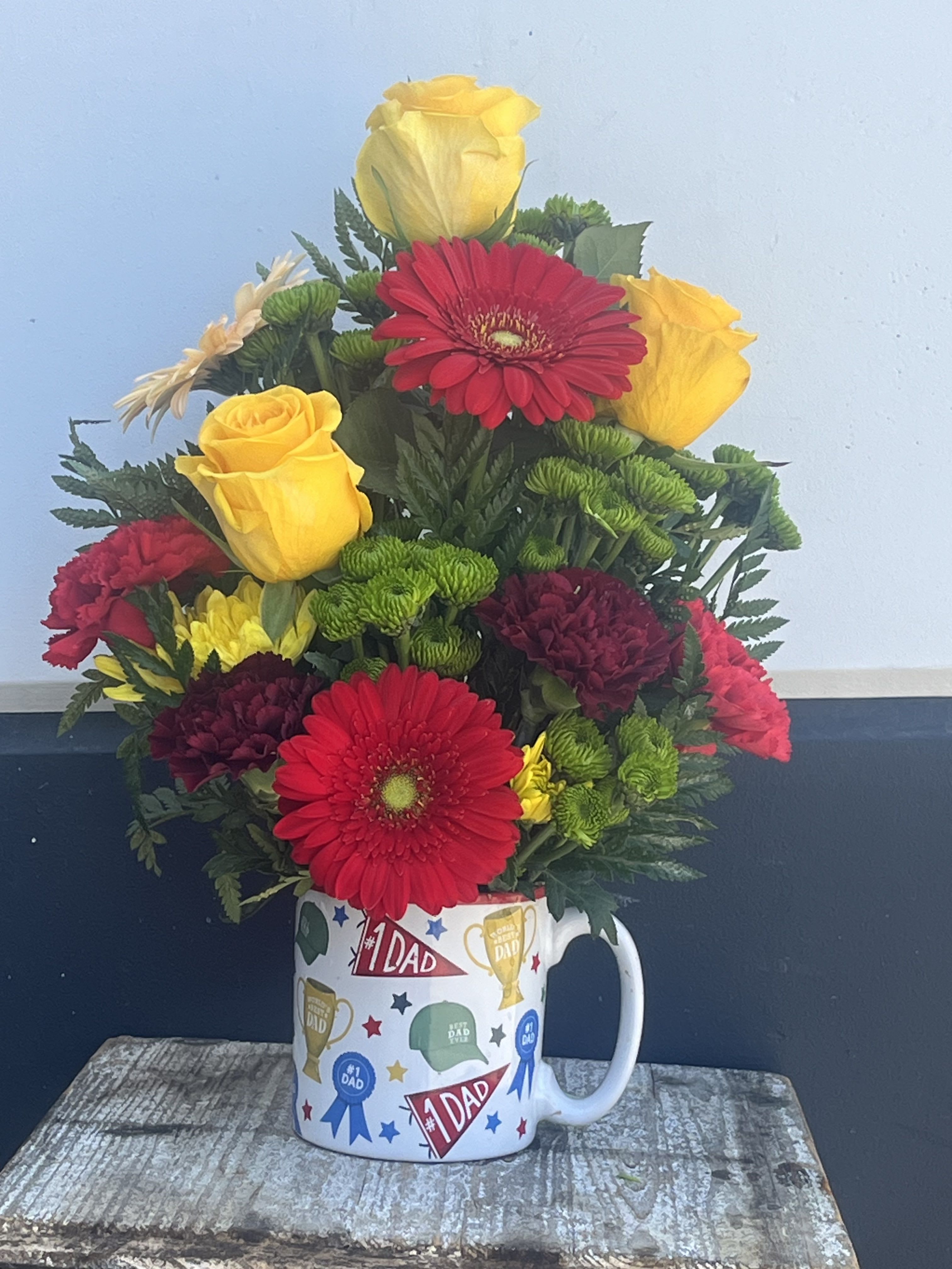Dad Mug floral  - Coffee mug with flowers 