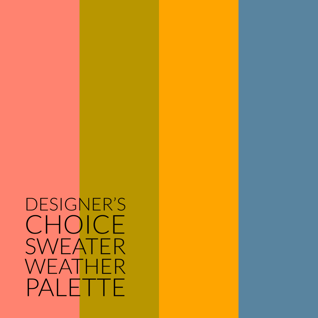 Color palette graphic with four vertical swatches and text