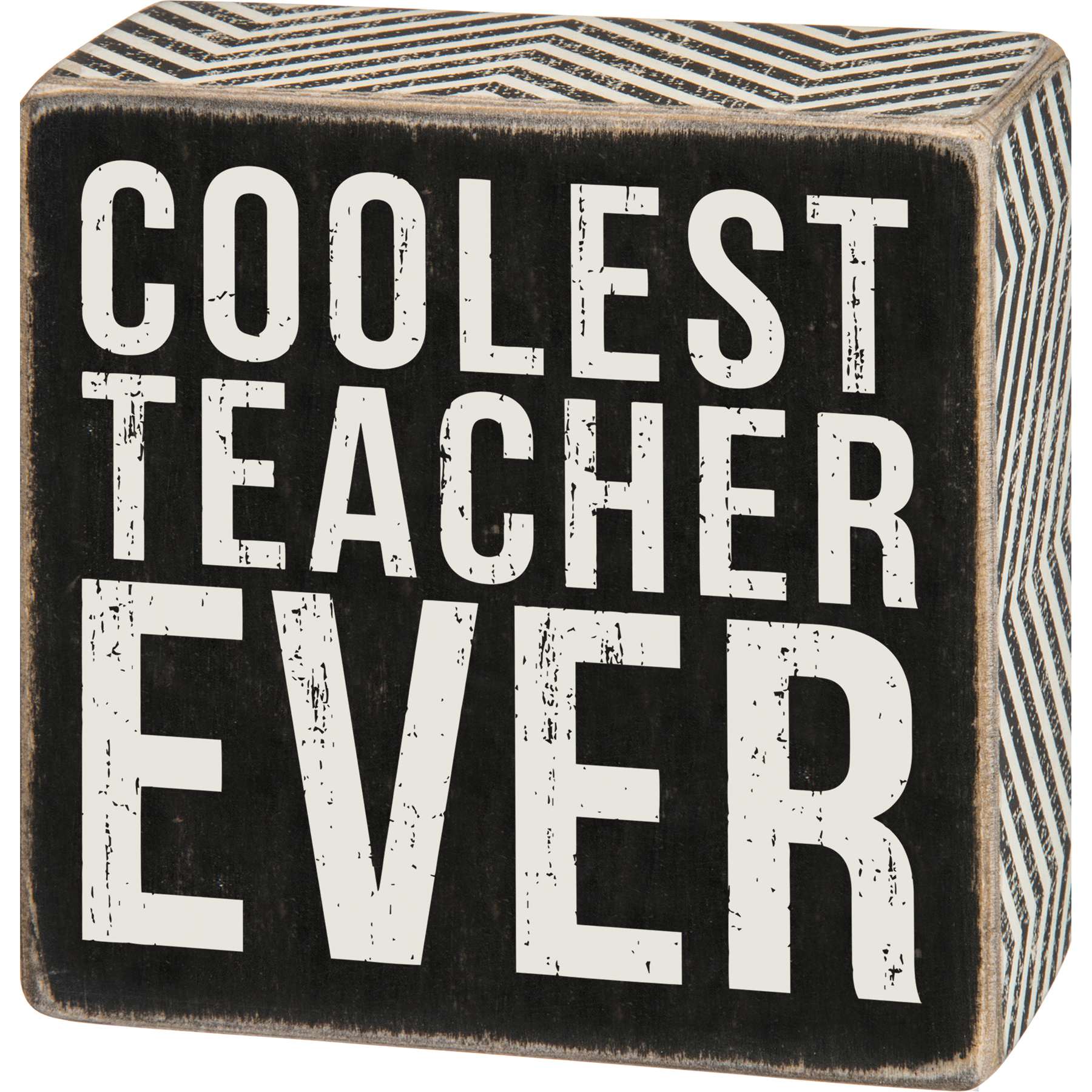 Box Sign Coolest Teacher - Box Sign- Coolest Teacher Measures 4"x4"