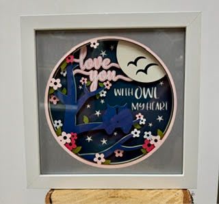 Lanies Corner Love You Owl - Artwork created by local artsit Alanna Kreitel, can be a beautiful add on or individual gift item. Measures 9x9 inches.