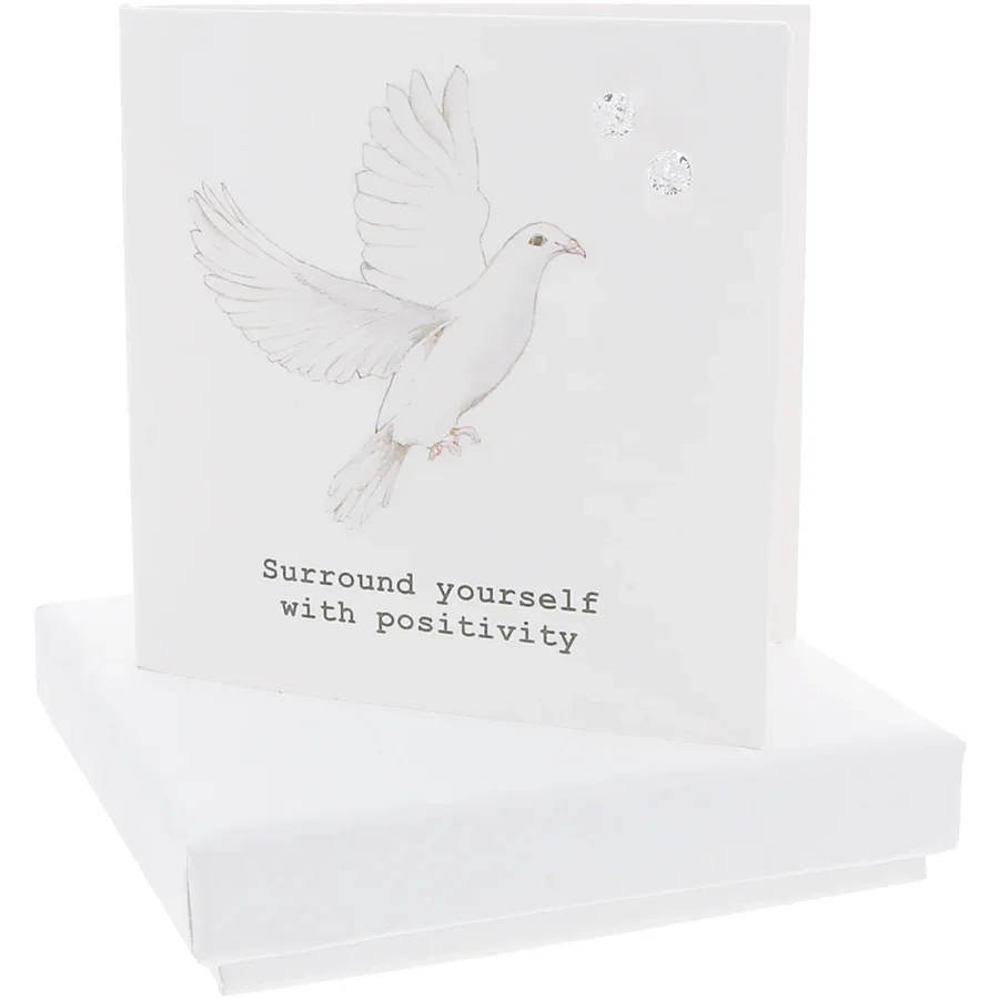 Crumble &amp; Core Surround Yourself - Greeting card with 4mm sterling silver cubic zirconia stud earrings