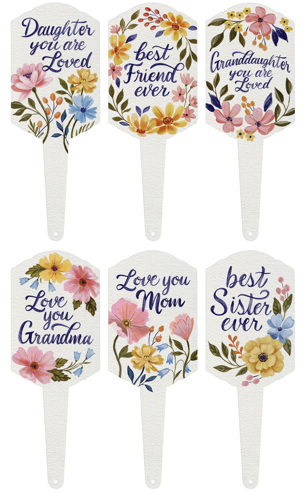 Relationship Plant Picks - Metal picks indoor and outdoor friendly, measuring 6'H x 2"W