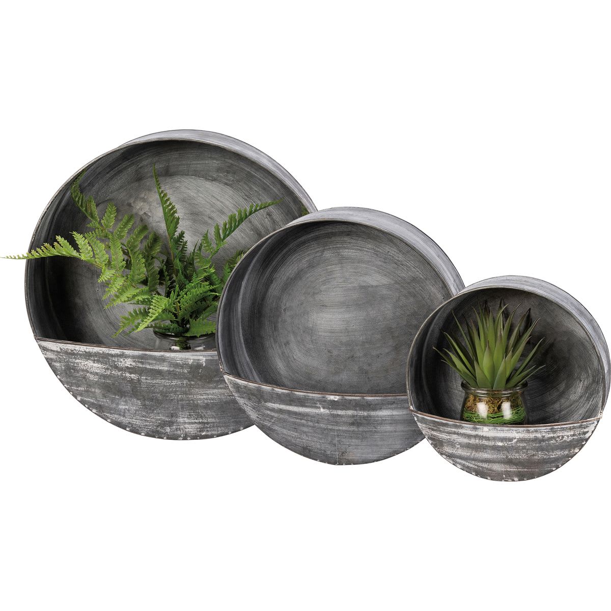 Rustic wall decor, round - Wall decor of three different sizes