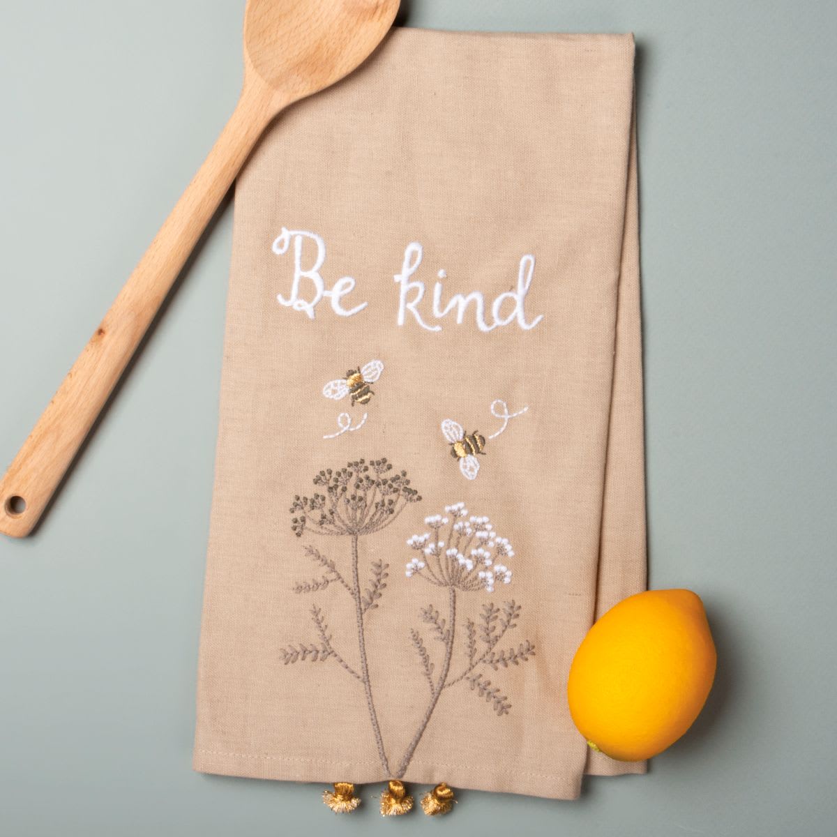 Tea Towel, Kitchen Towel- Be Kind - Bee themed towel