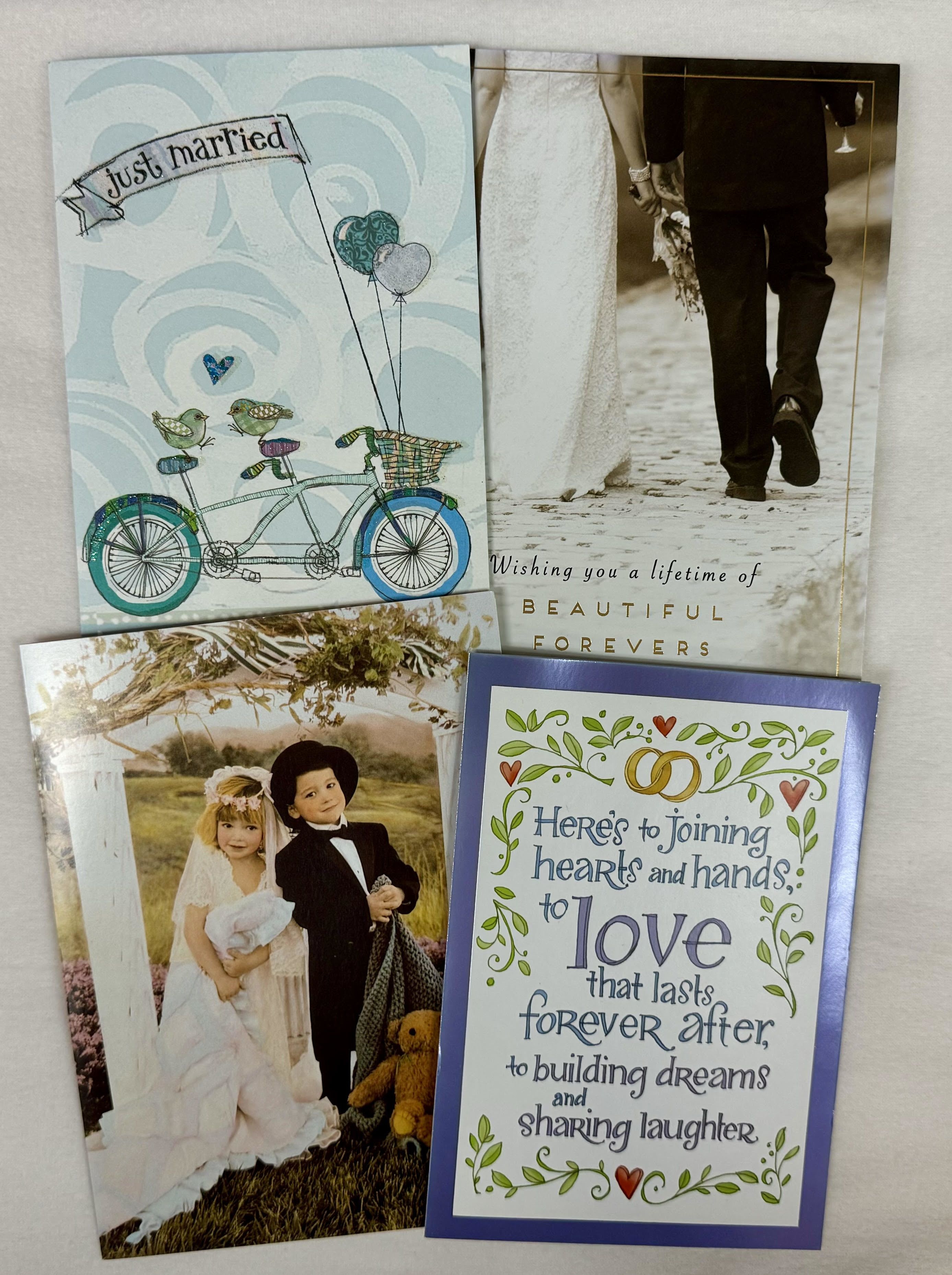 Leanin' Tree Just Married Cards - A selecton of cards suitable for any newly married couple. Just tell us which type of card you would like and we will try our best to so.