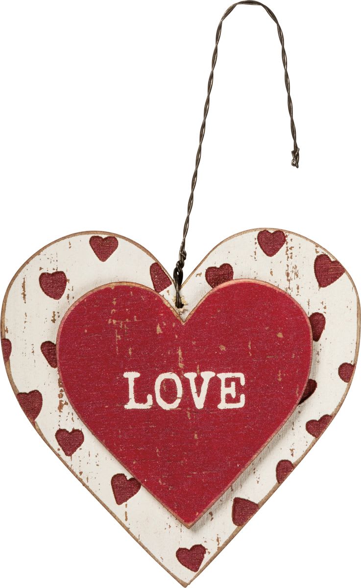Love Ornament - A super little add on to hang from any floral arrangement. Measuring 3"x3" can easily hang on a vase, chocolates or soap gifts.