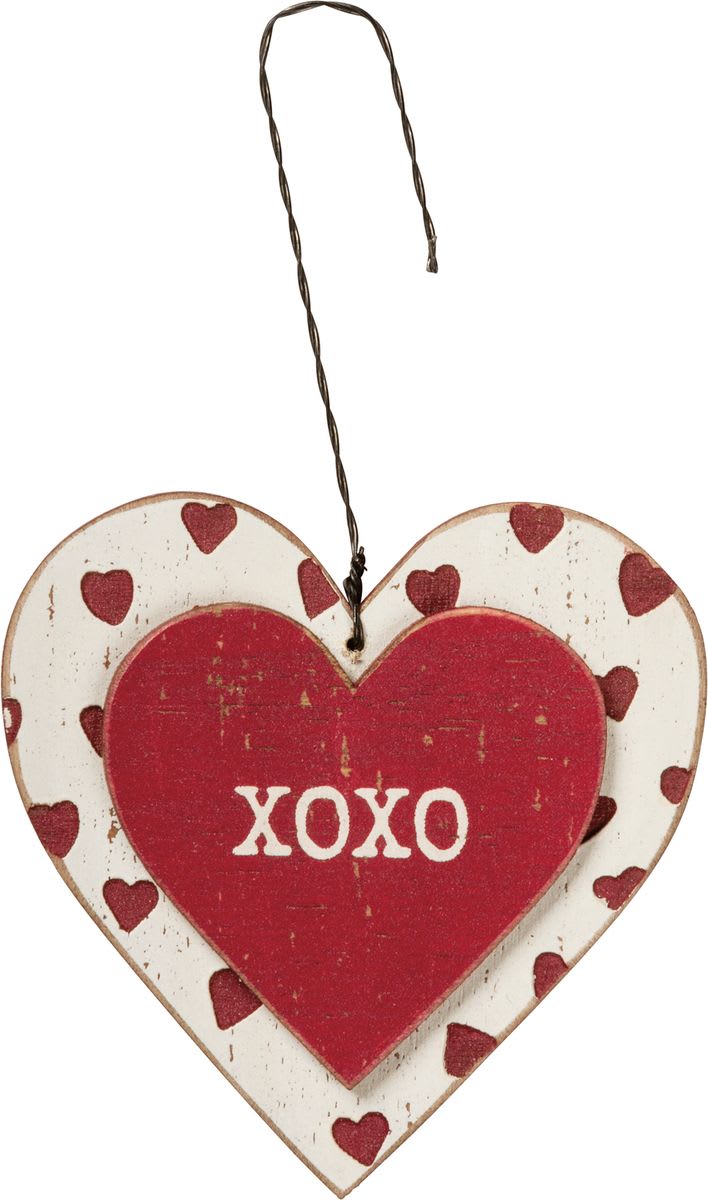 XOXO Hanging Ornament - A super little add on to hang from any floral arrangement. Measuring 3"x3", can easily hang on a vase, chocolates or soap gift.