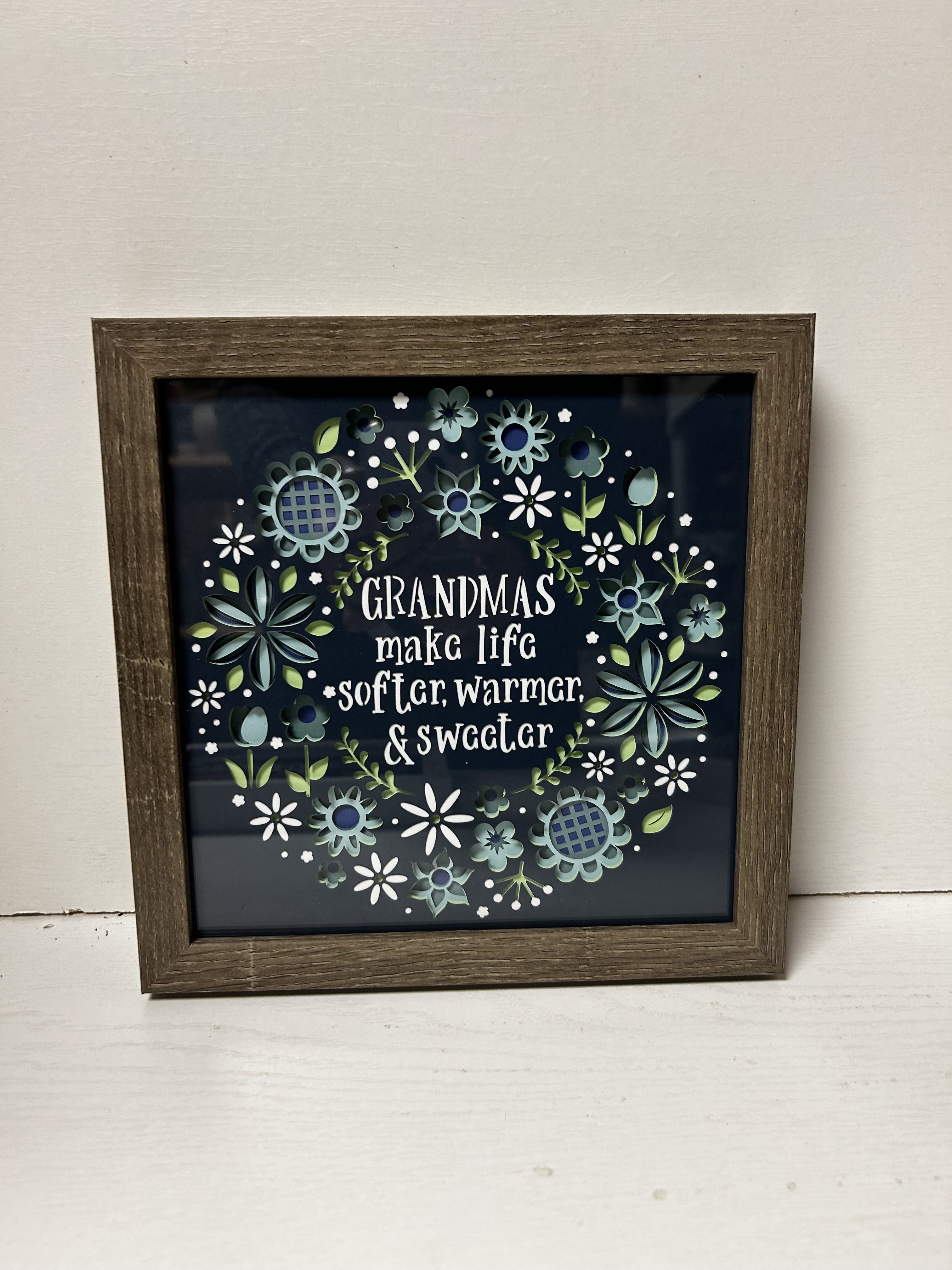 Lanies Corner Handmade Gift grandmas make life softer - Created by local artist Alanna Kreitel, this is a beautiful add on or stand alone gift item. Measures 9x9 inches