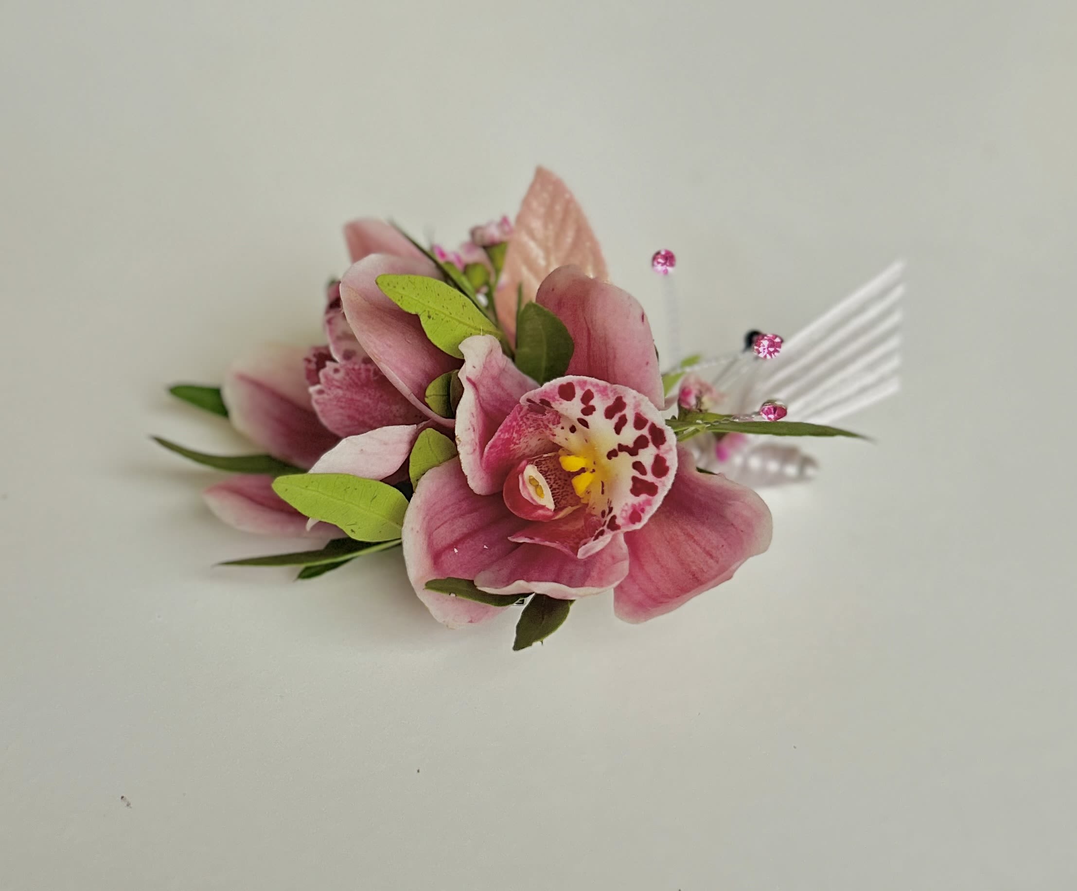 Light Pink Prom Boutonniere - A beautiful Mini Cymbidium Orchid Corsage for Prom or Homecoming boys.