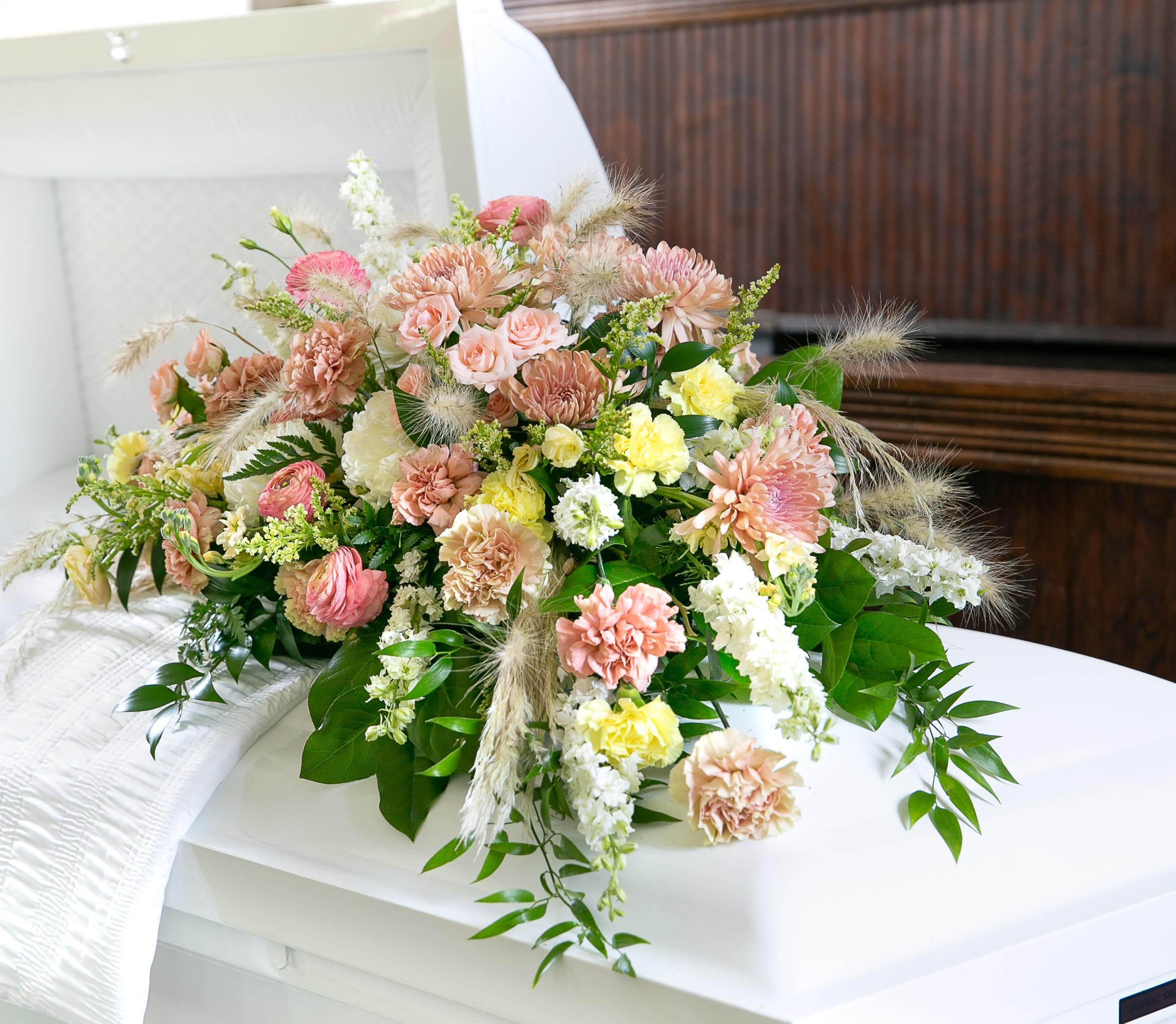 Mixed Floral 611-18-07 - 14" Casket Saddle 14" l x 11¼" w 