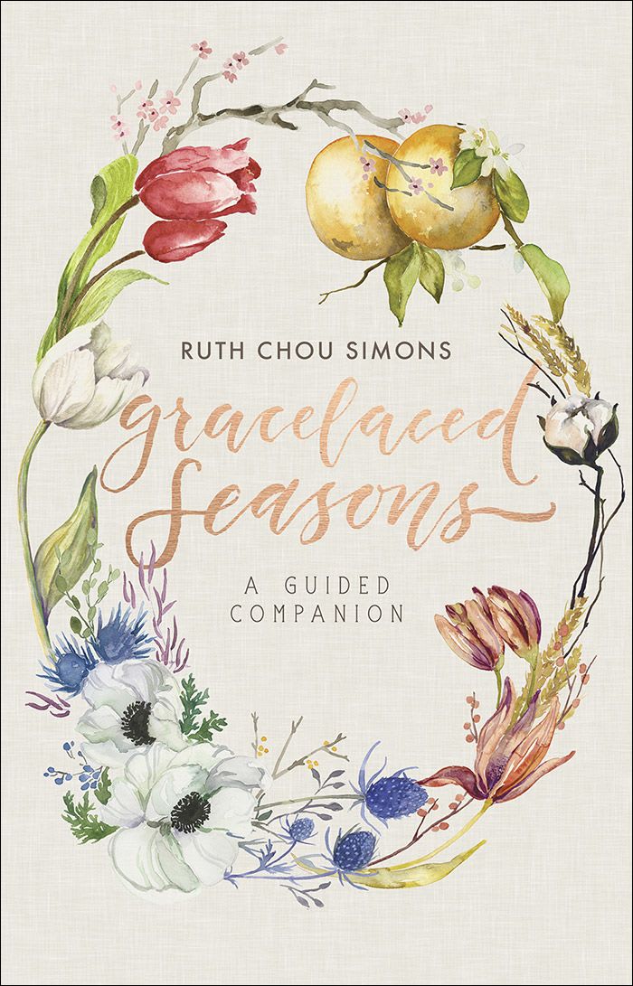 Book cover with watercolor flowers and the title "gracelaced seasons"
