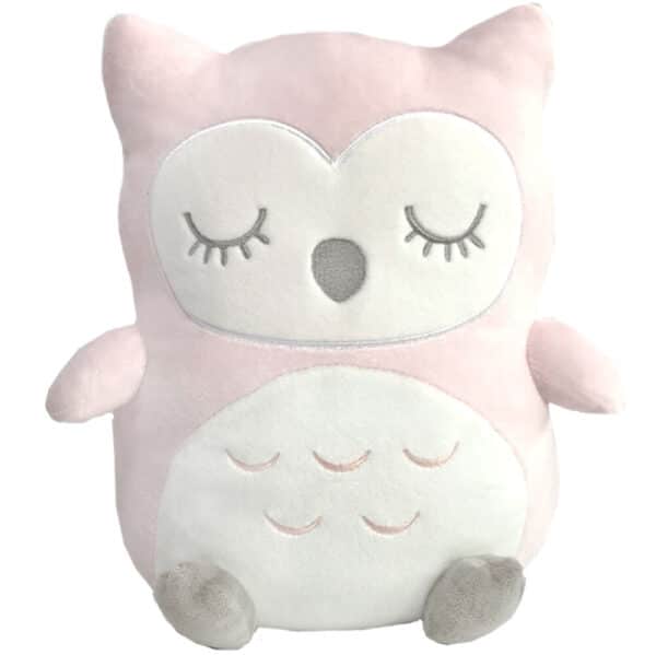 First and Main Dreampuff Owl Pink - 10" First and Main plush with a little bell inside.